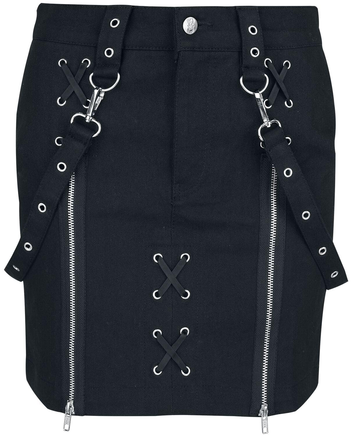 Gothicana by EMP gonna nera pizzo zip L gotica