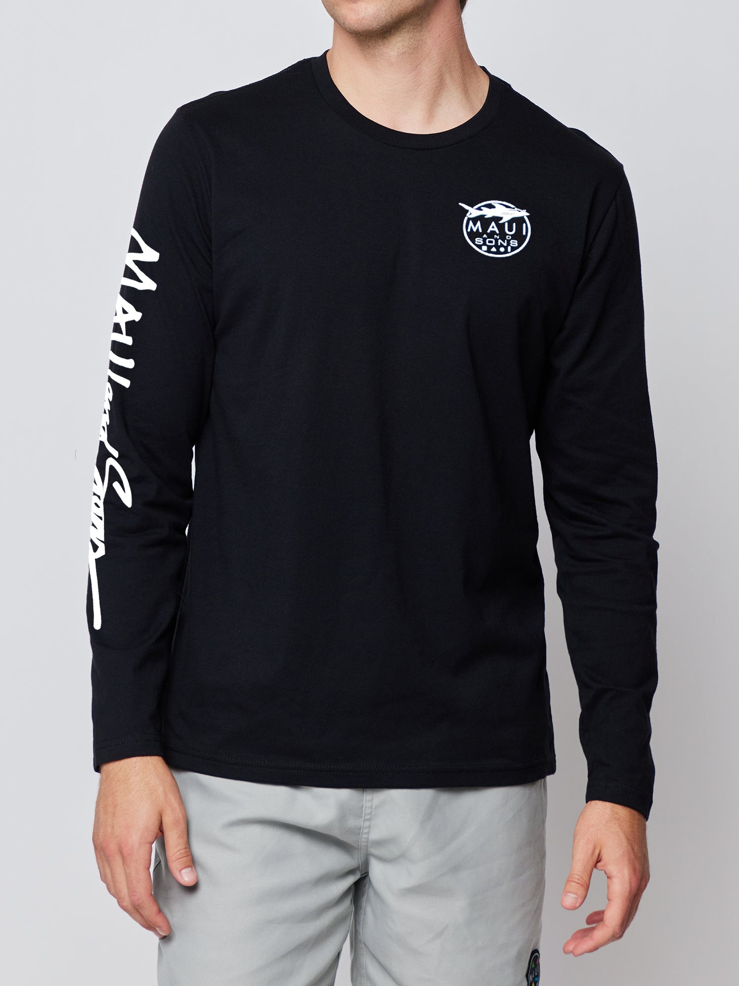 Maui and Sons Classic Shark Logo maglia manica lunga grigia