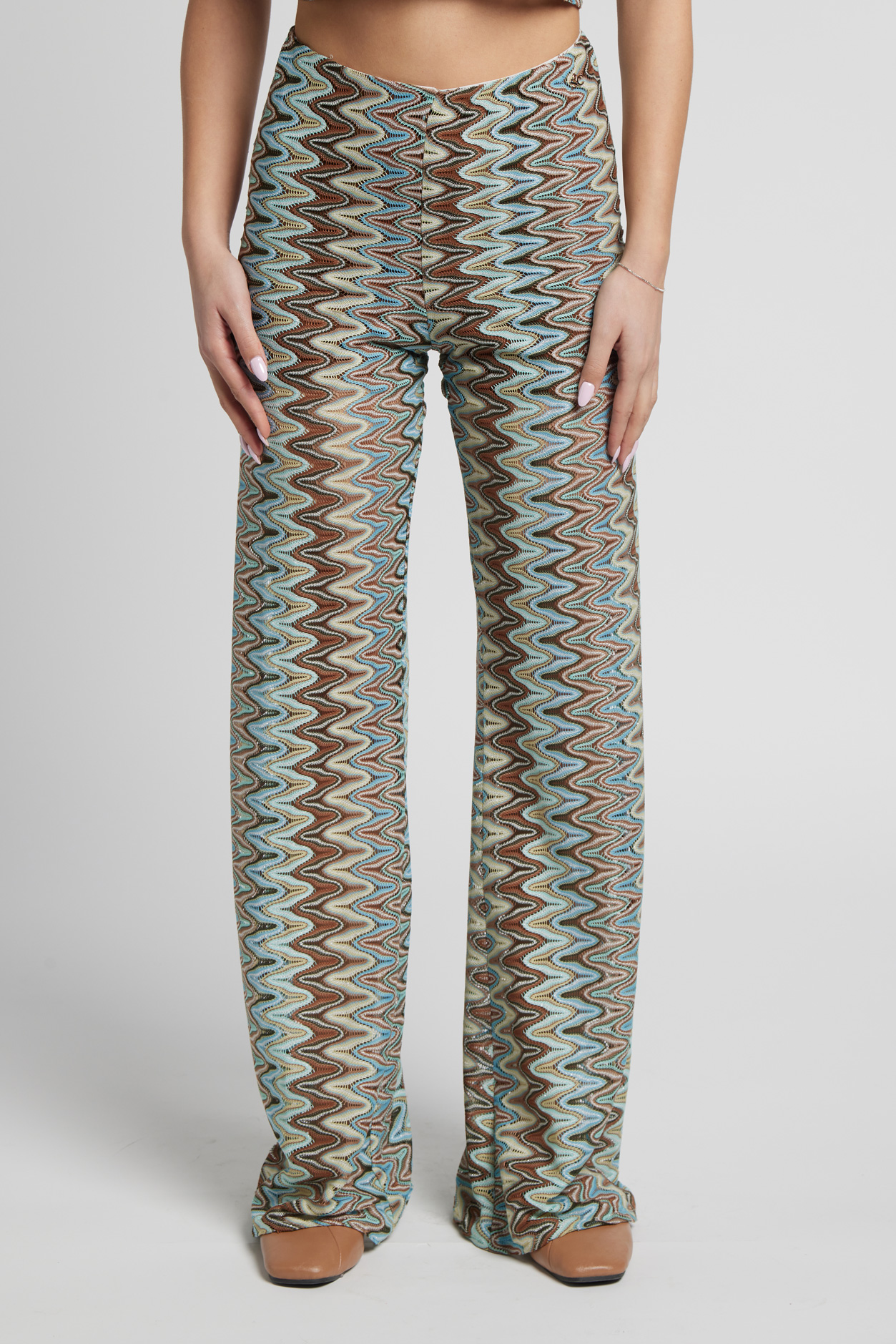 Sarah Chole Magda pantalone ricamato in maglia