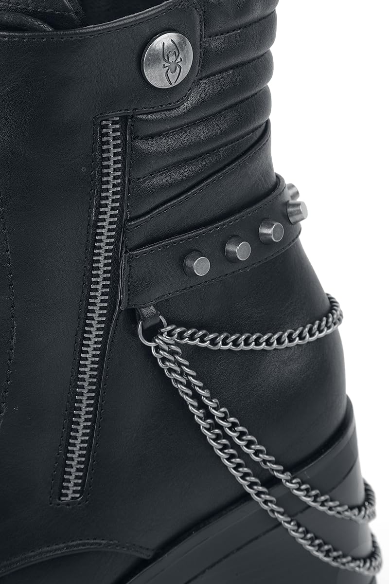 Gothicana by EMP stivali neri con catene e cerniere