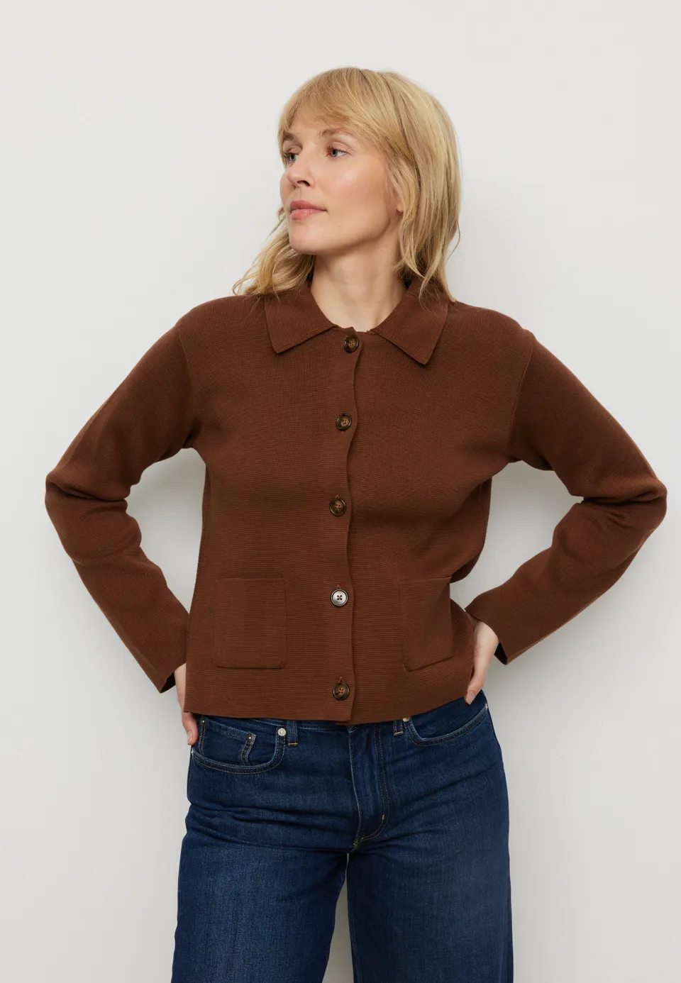 Recolution CELOSIA overshirt marrone cotone bio