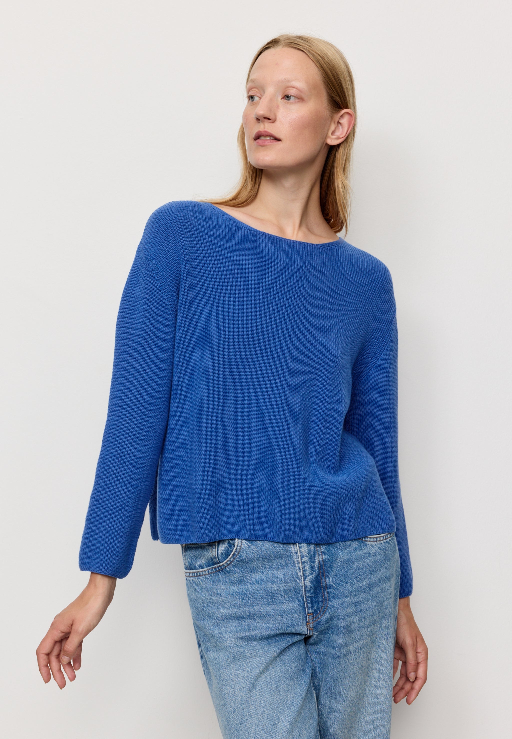 Recolution Viola maglione blu elettrico cotone bio