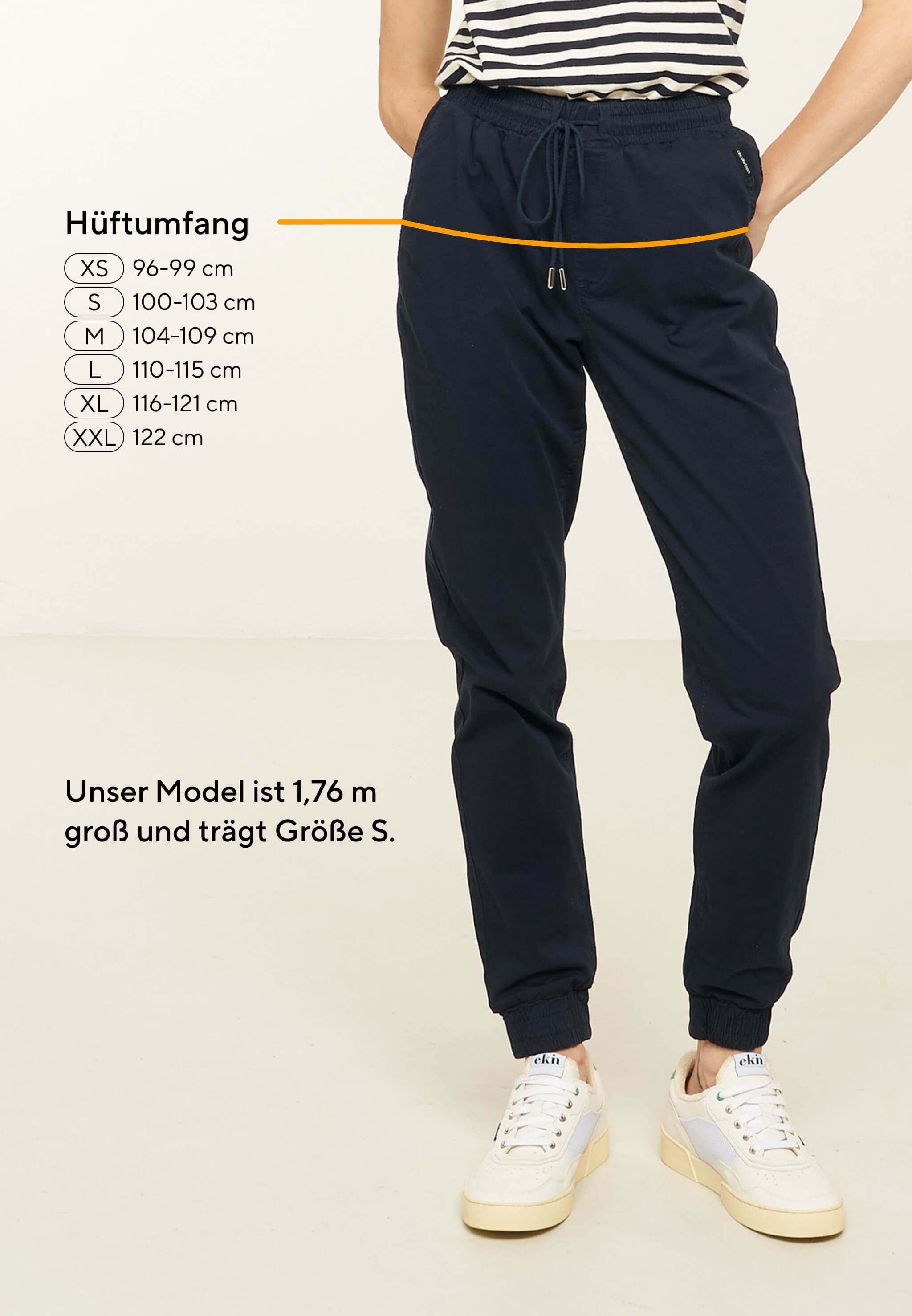 Recolution Calathea pantaloni chino dark navy cotone bio