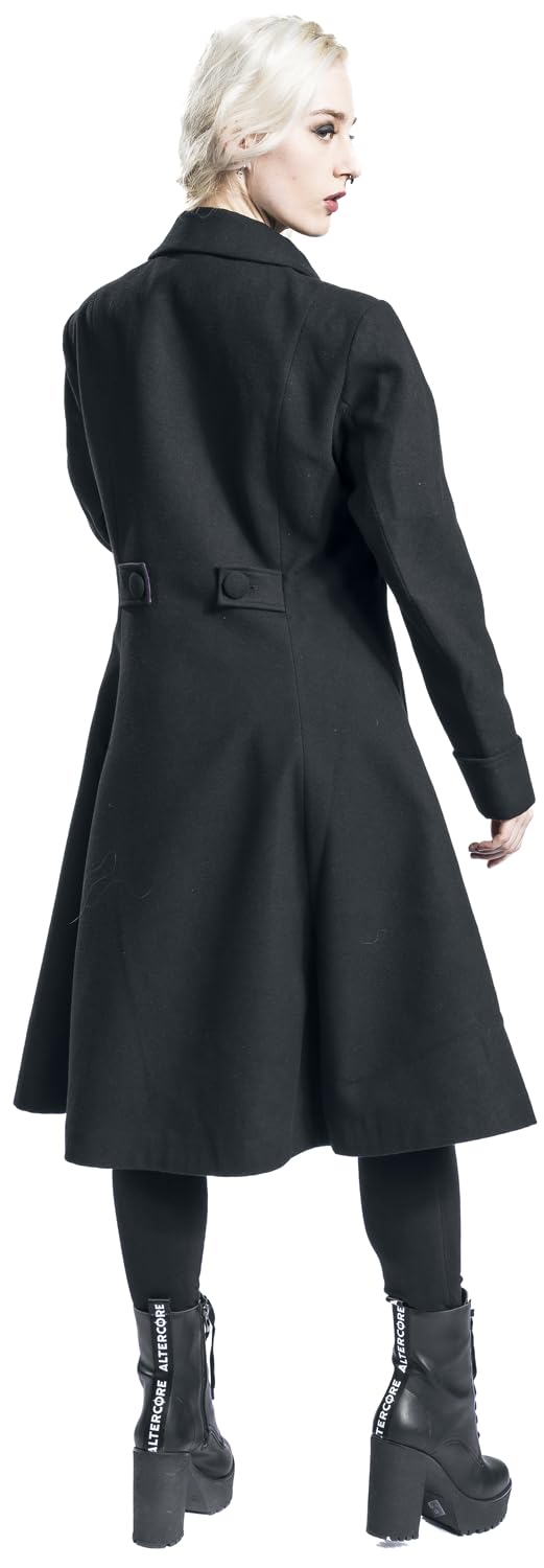 Gothicana by EMP Cappotto Nero Doppia Abbottonatura Taglia L
