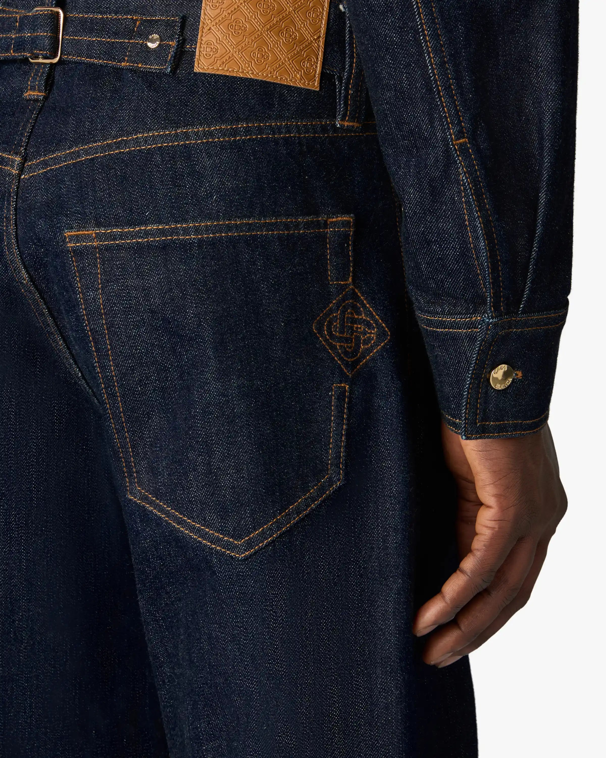 Casablanca jeans uomo indaco denim dritto slim