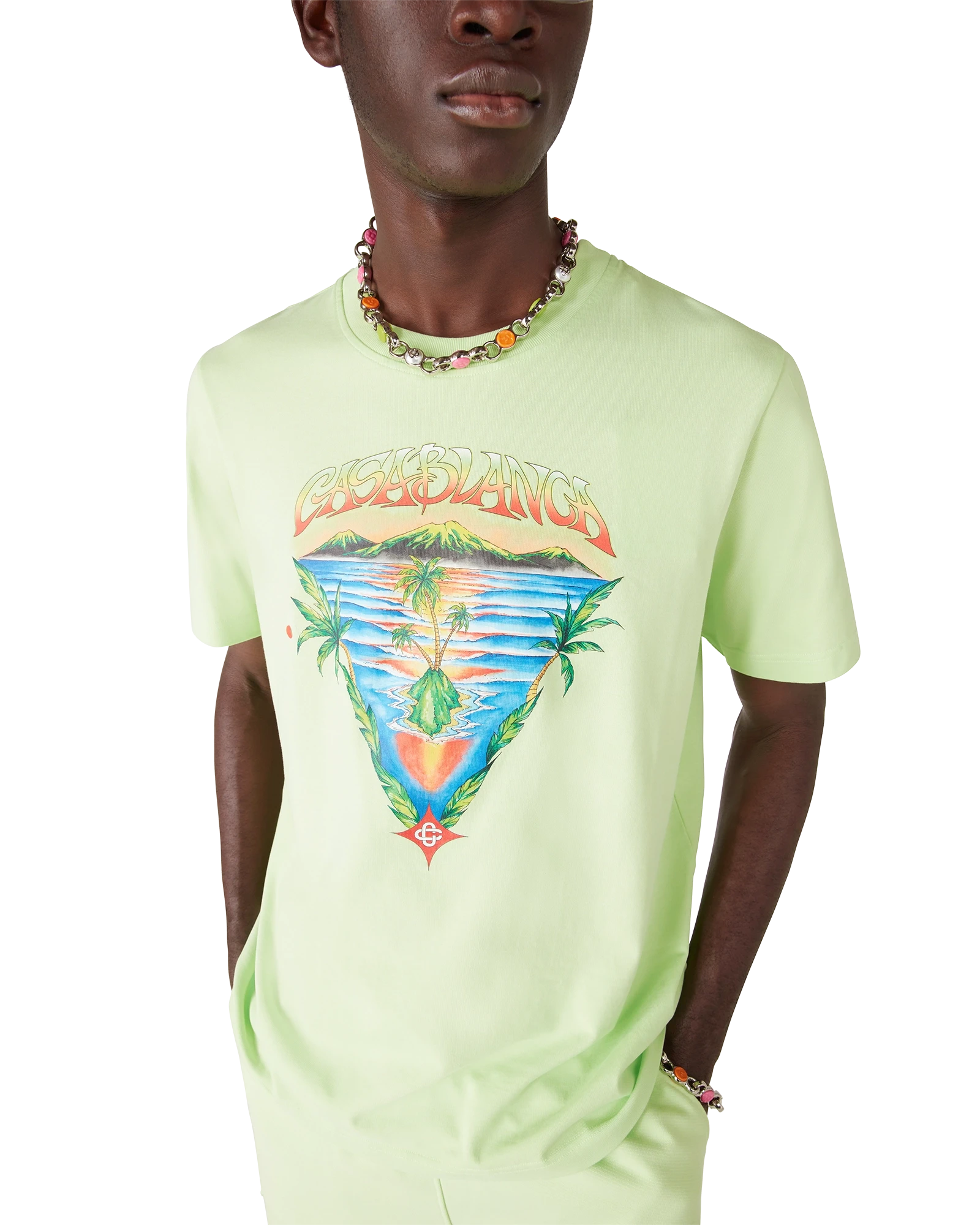 Casablanca Innocence Triangle t-shirt verde tramonto