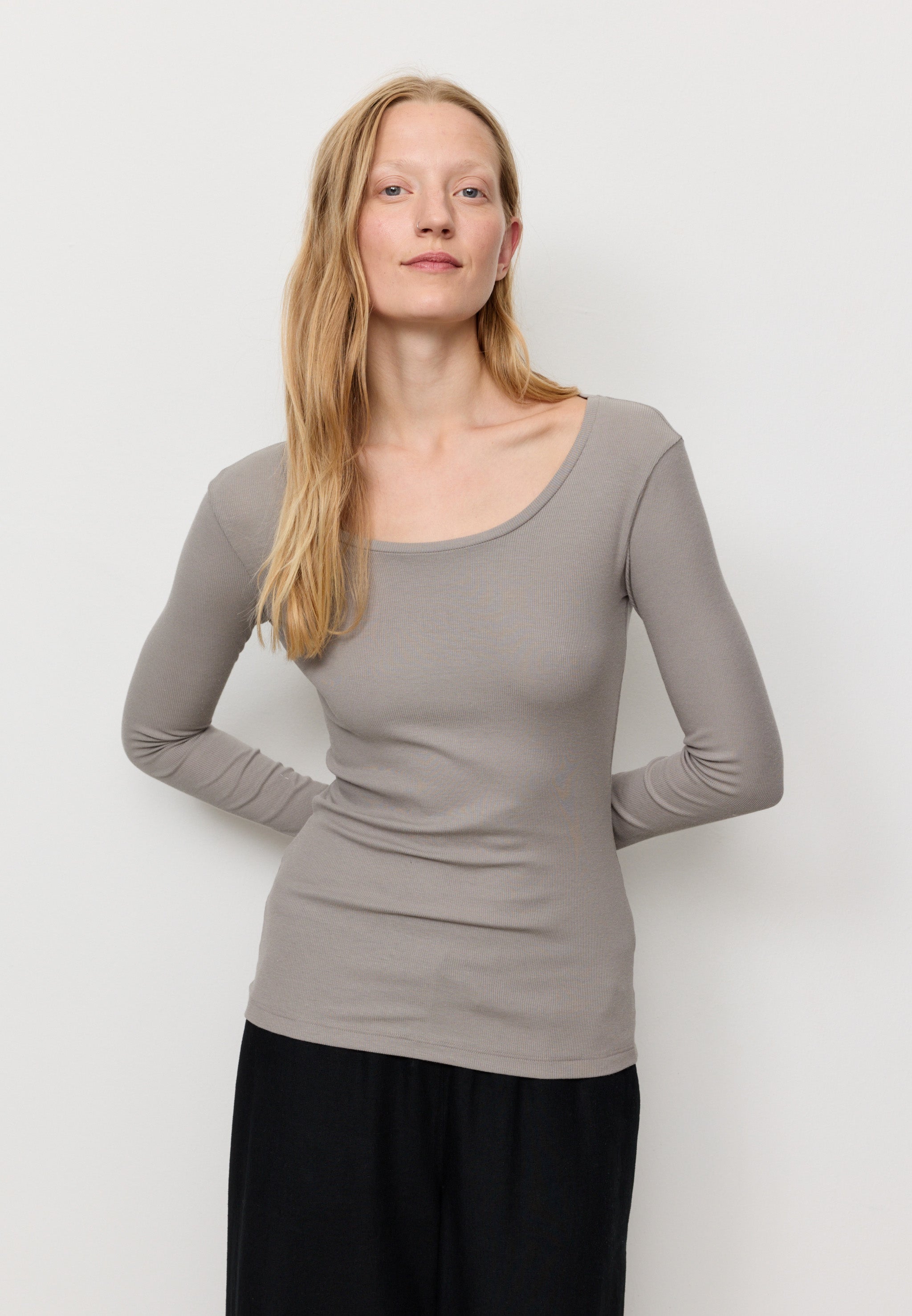 Recolution Senna maglia manica lunga greige cotone bio