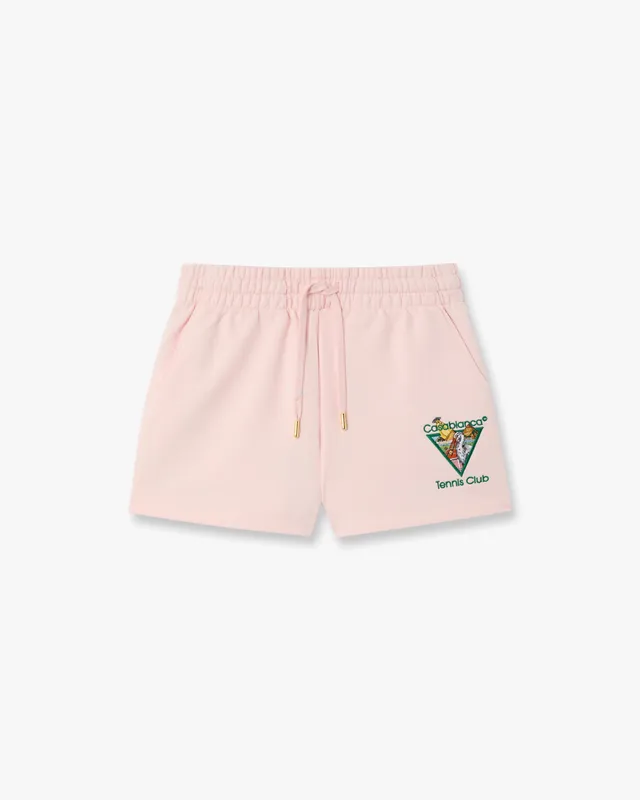Casablanca Tennis Club Icon Pyramid pantaloncini rosa cotone