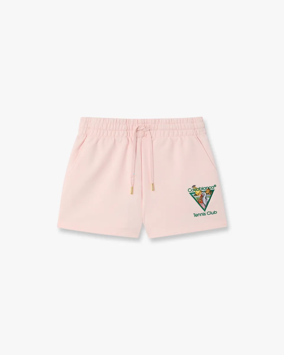 Casablanca Tennis Club Icon Pyramid pantaloncini rosa cotone