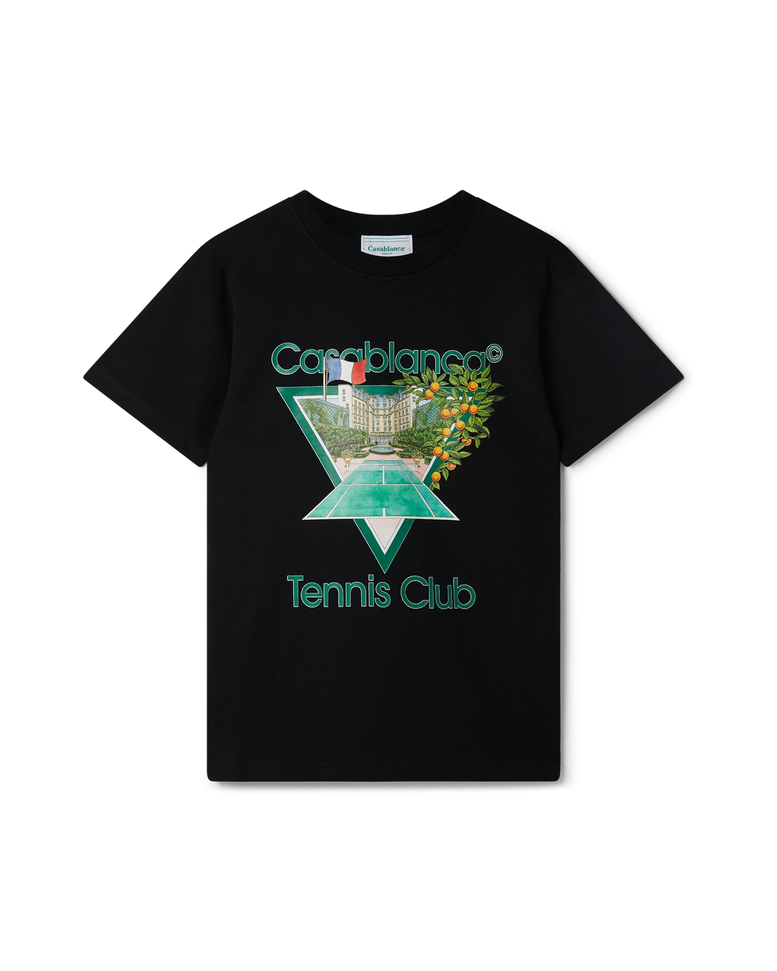 Casablanca Tennis Club T-shirt Nera Cotone Organico