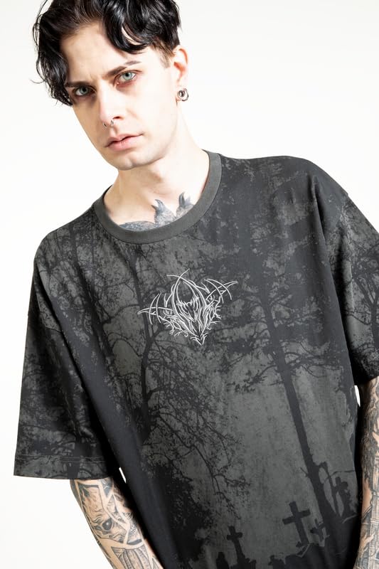 Gothicana by EMP T-Shirt Uomo Grigio Scuro L All-Over