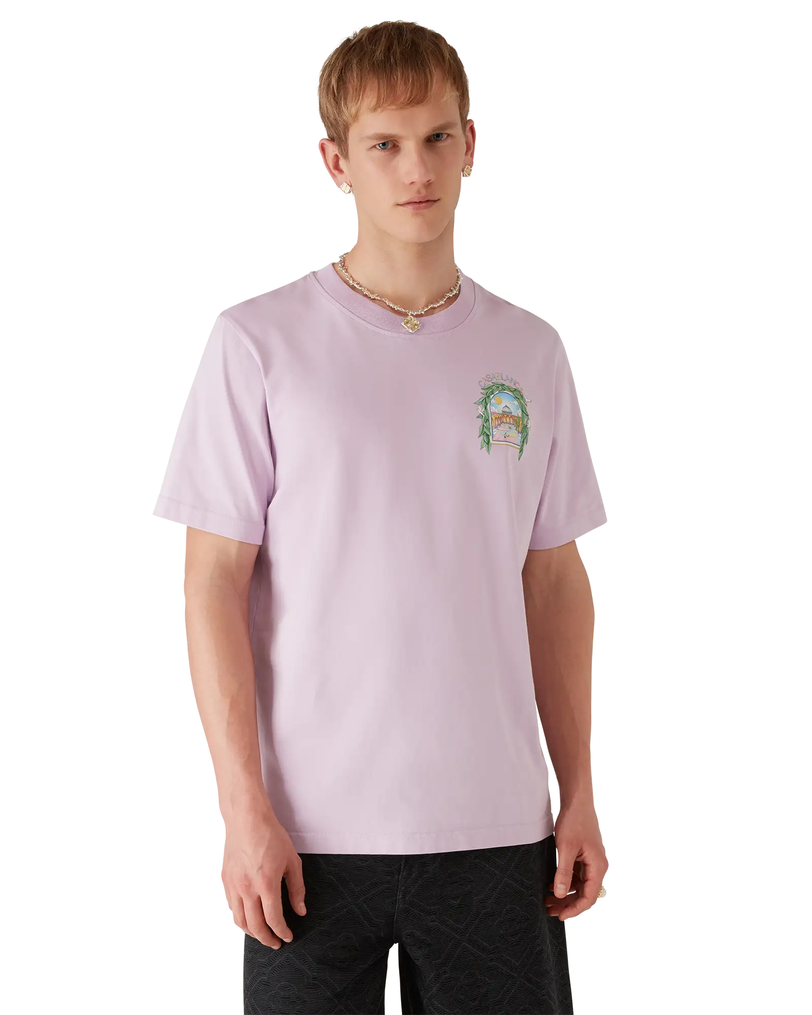 Casablanca L'Arche de Tennis T-shirt Lilla Cotone
