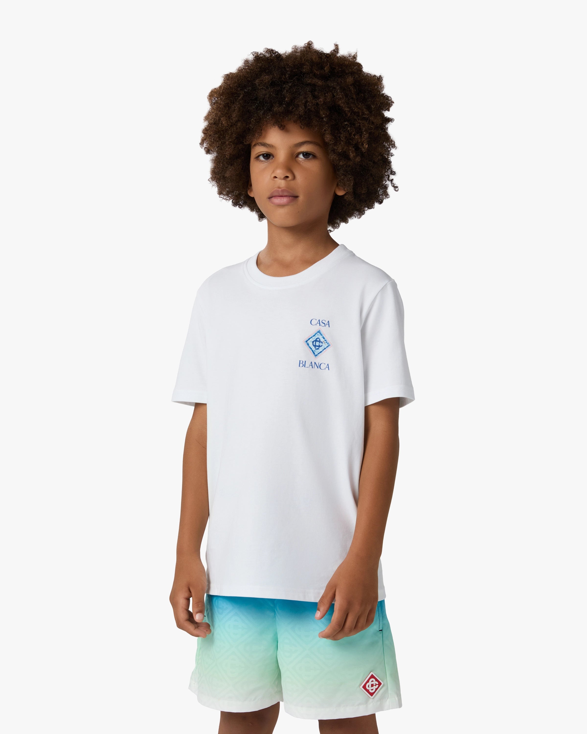 Casablanca Pool maglietta bambino bianco cotone bio