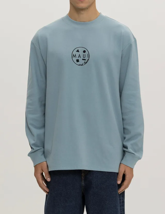 Maui & Sons Cookie maglia termica waffle blu pesante