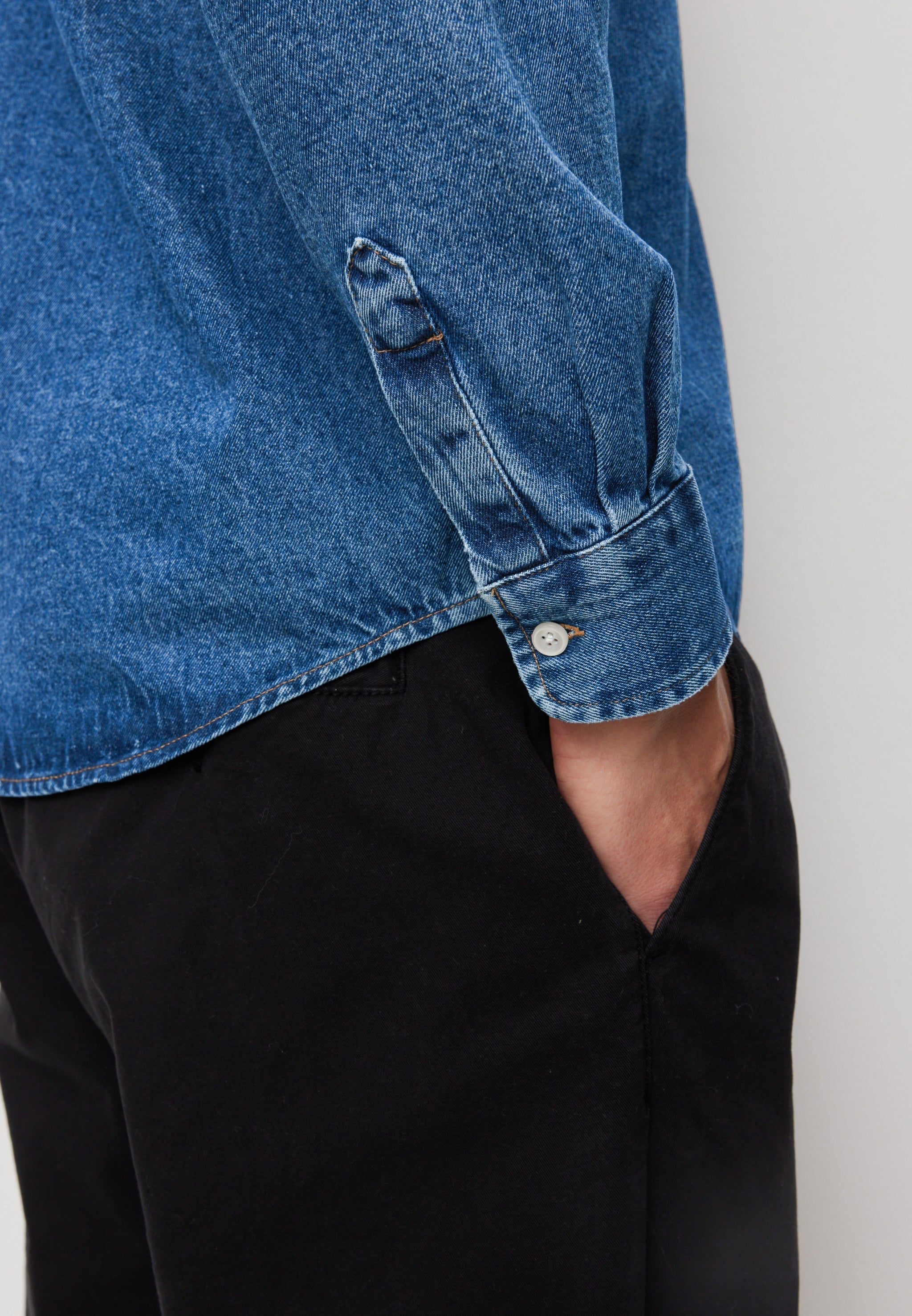 Recolution Currant camicia denim blu cotone bio