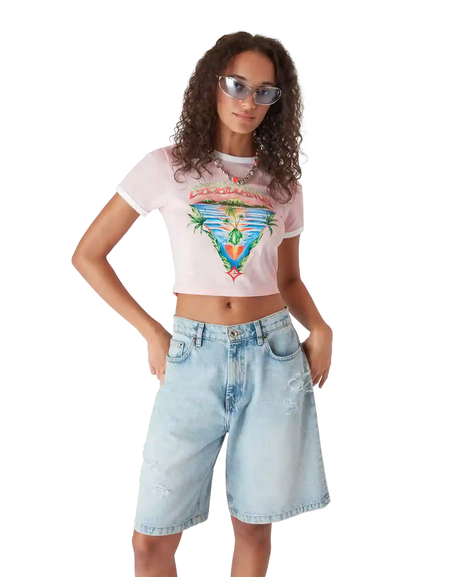 Casablanca Innocence Triangle t-shirt rosa slim