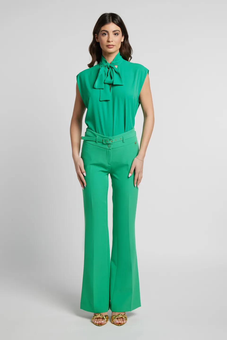 Sarah Chole 27410 pantalone bistretch con cintura