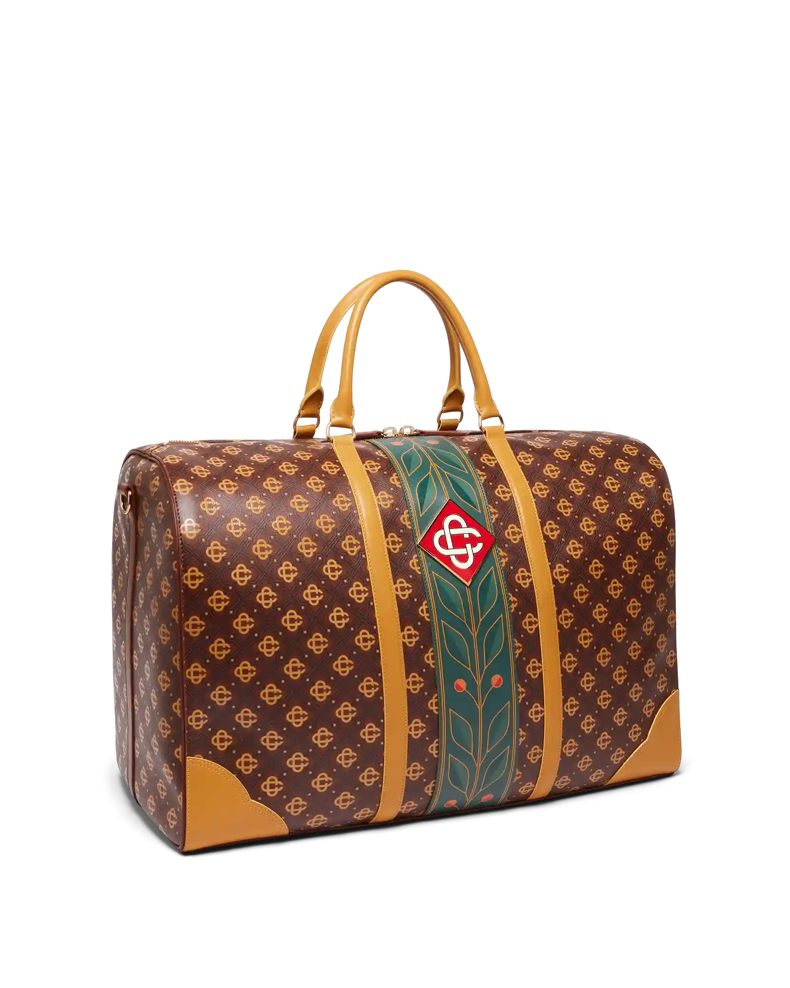 Casablanca Monogram Weekender borsone marrone pelle