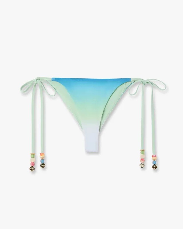 Casablanca Gradient slip bikini blu verde con perline