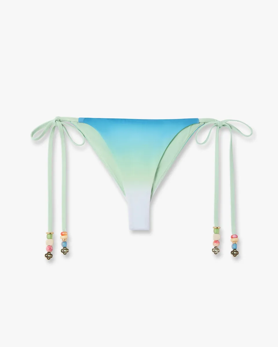 Casablanca Gradient slip bikini blu verde con perline