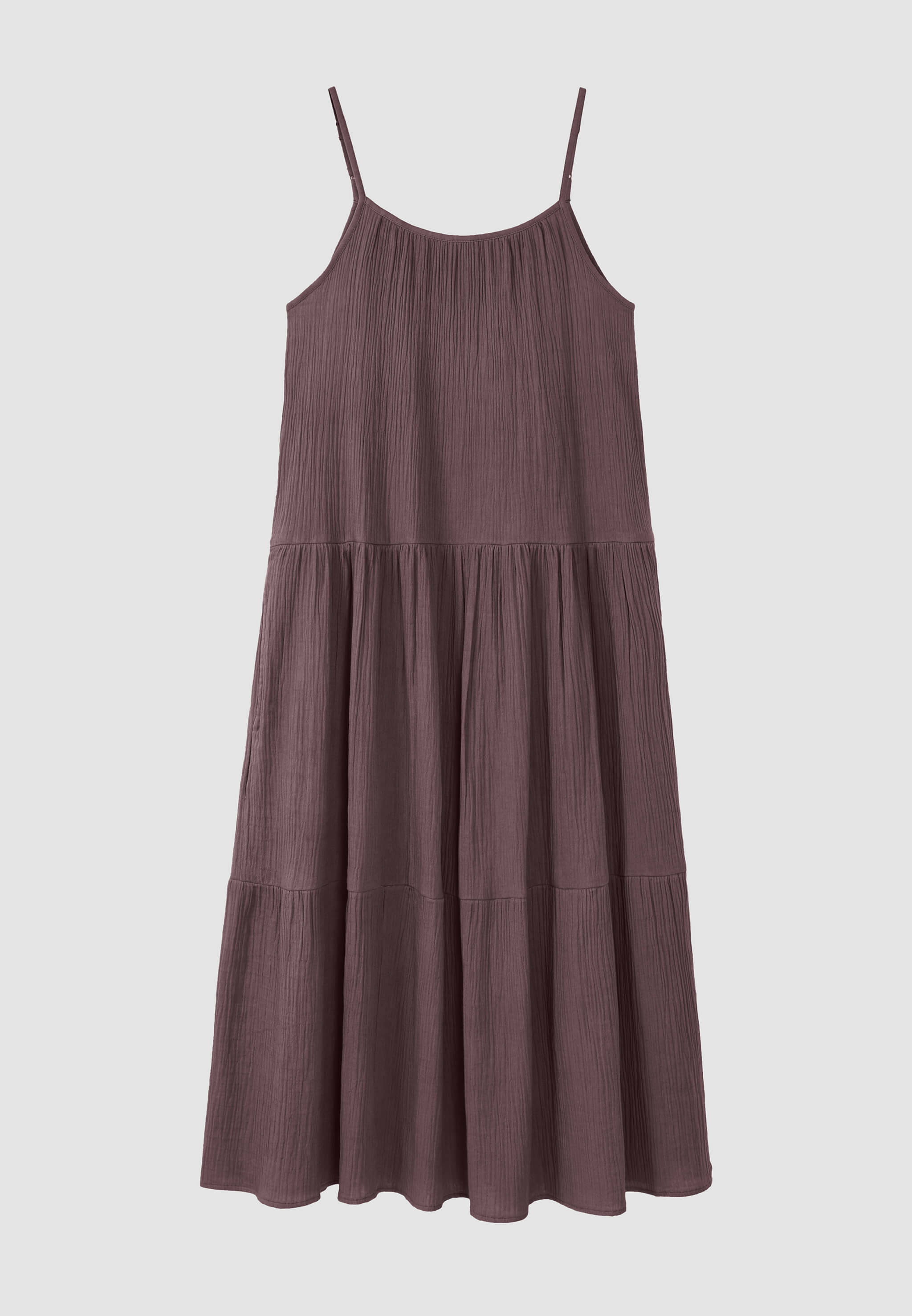 Recolution Felicia abito mussola cotone bio mystic grape