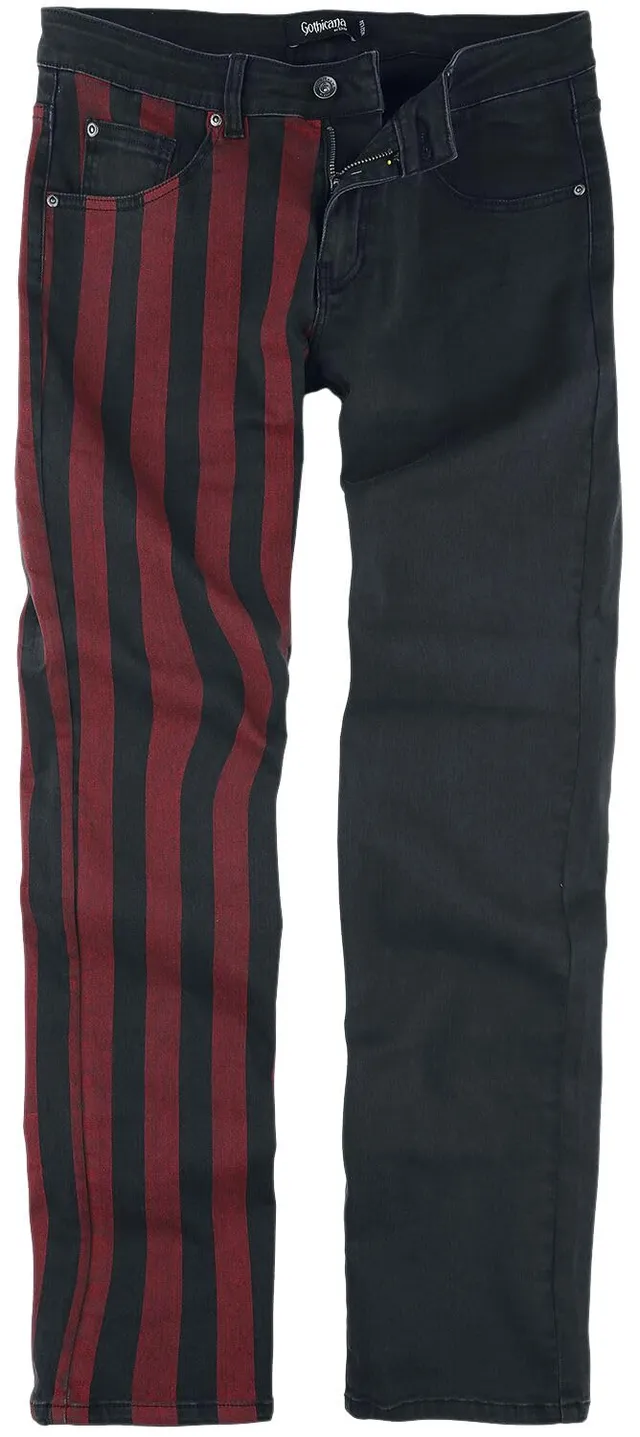 Gothicana by EMP Jeans Neri e Rossi uomo 34W/32L gothic