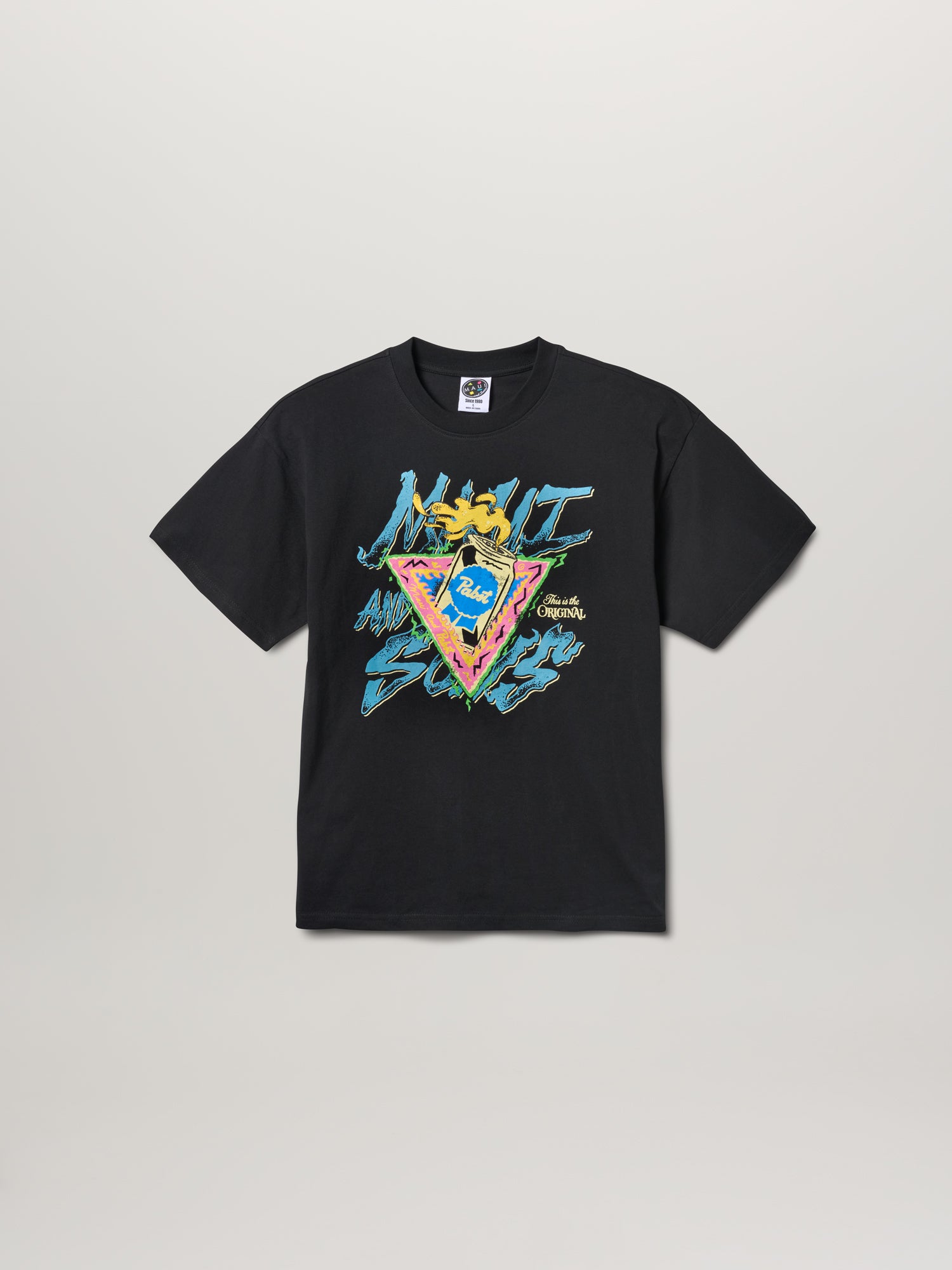 Maui & Sons Pabst Blue Ribbon Rad t-shirt nera cotone