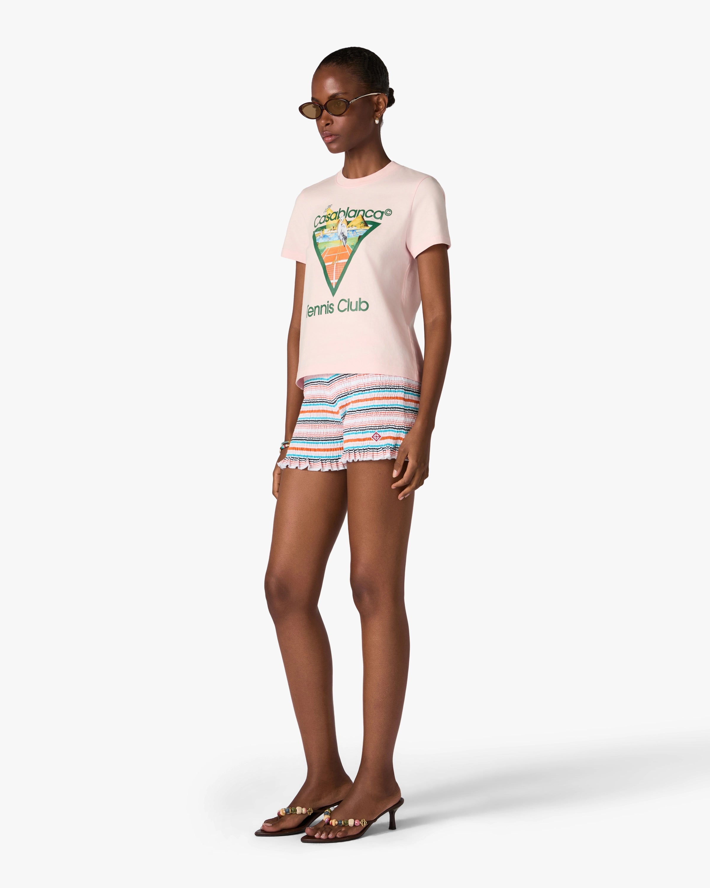 Casablanca Tennis Club t-shirt rosa cotone