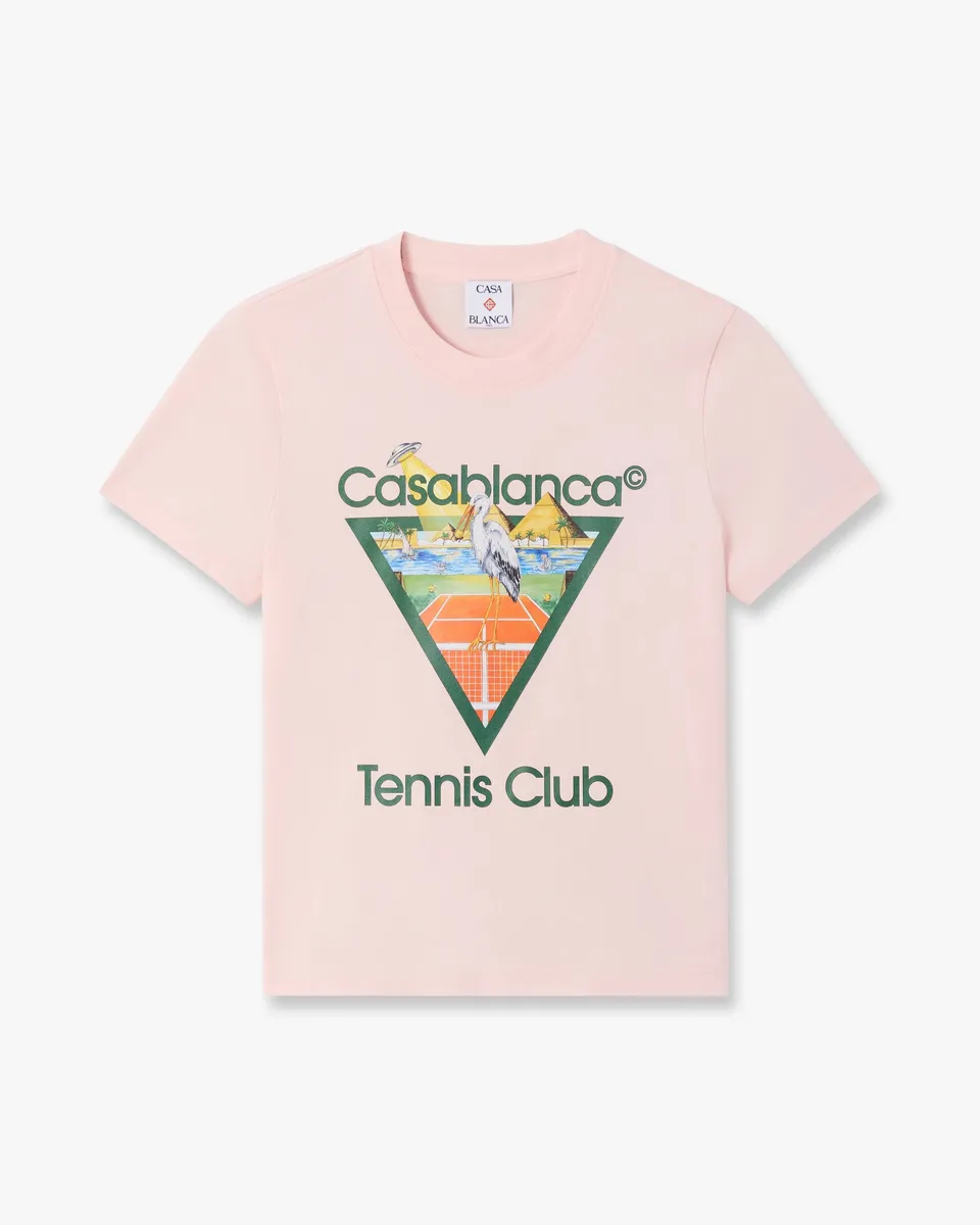 Casablanca Tennis Club t-shirt rosa cotone
