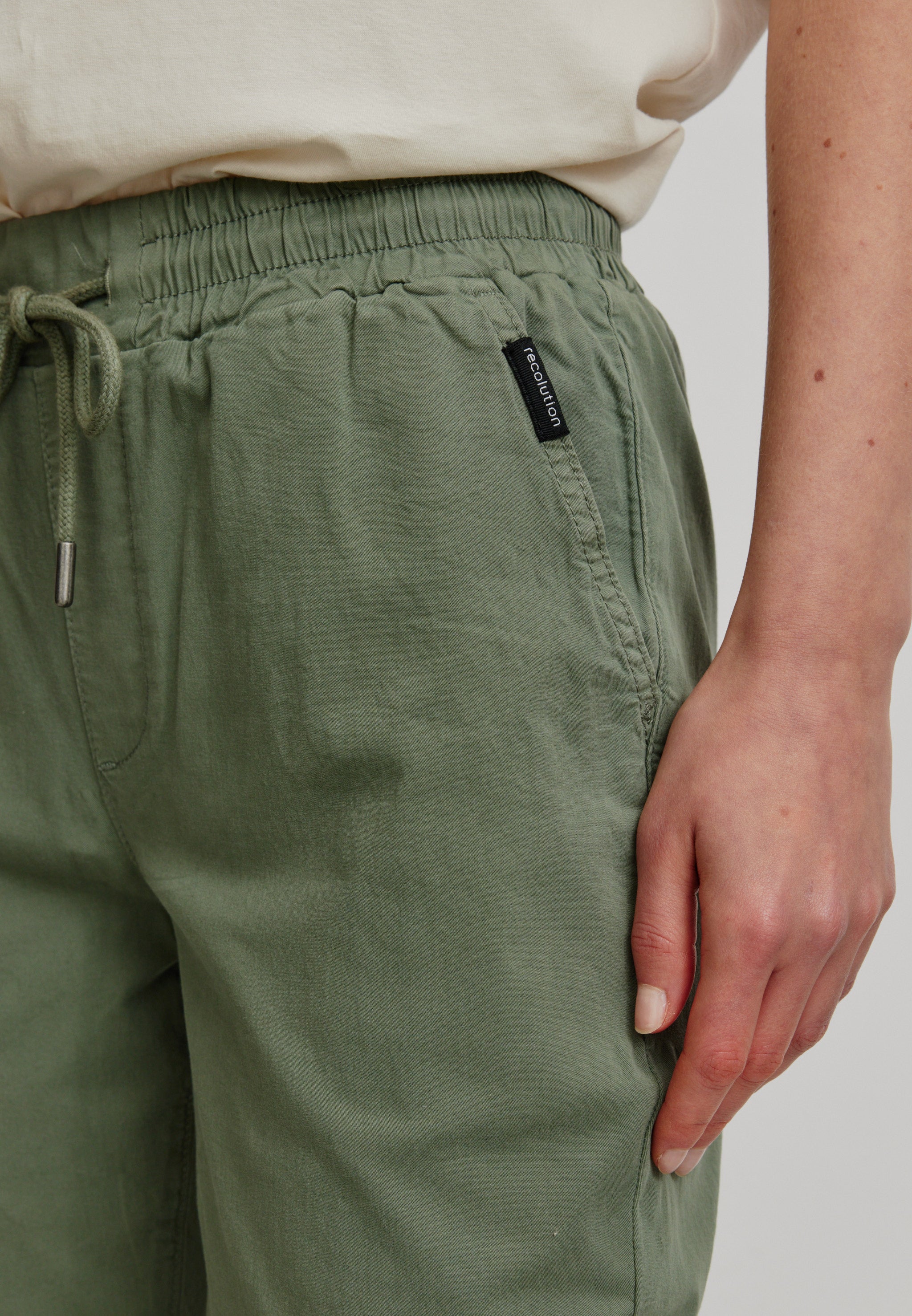 Recolution Calathea pantaloni chino khaki cotone bio