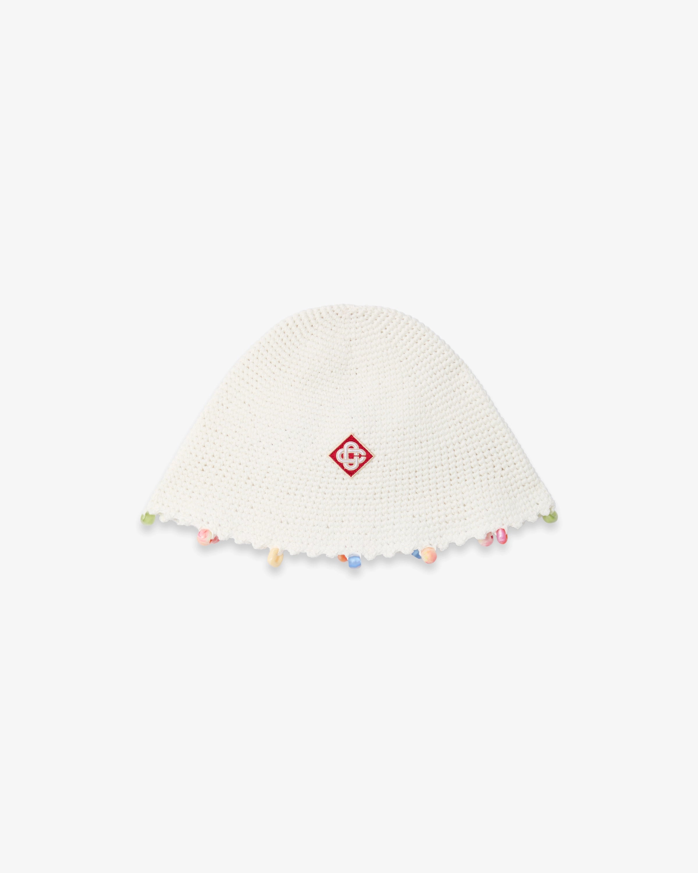 Casablanca Beaded Crochet cappello bucket bianco cotone
