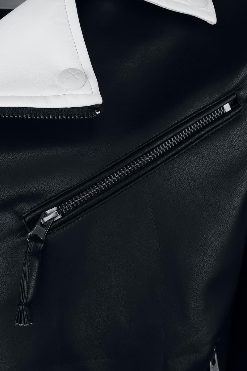 Gothicana by EMP giacca ecopelle uomo nero/bianco XL