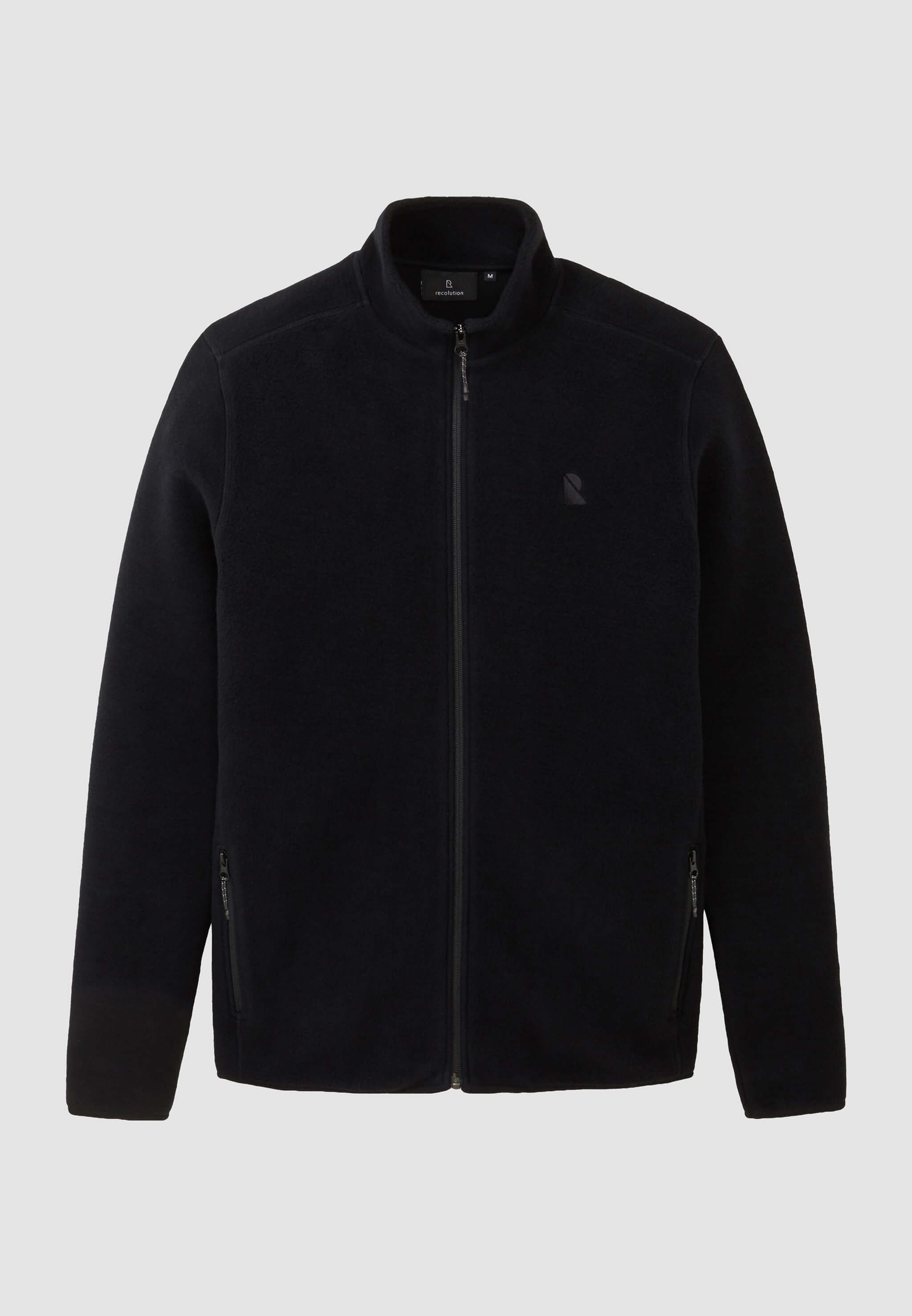 Recolution Buxus felpa zip uomo nera cotone bio