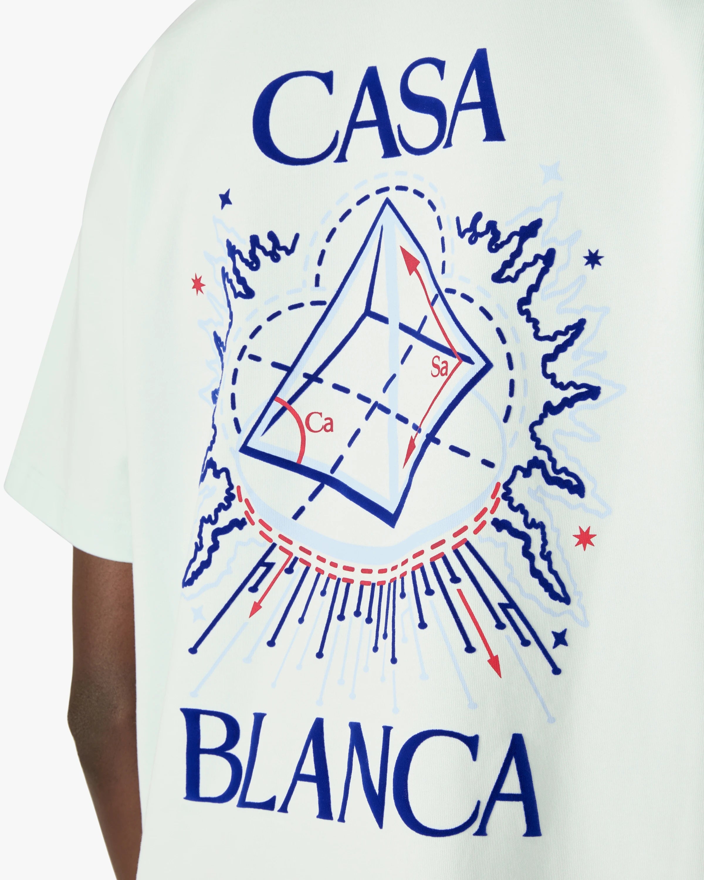 Casablanca Celestial Pyramid t-shirt cotone azzurra