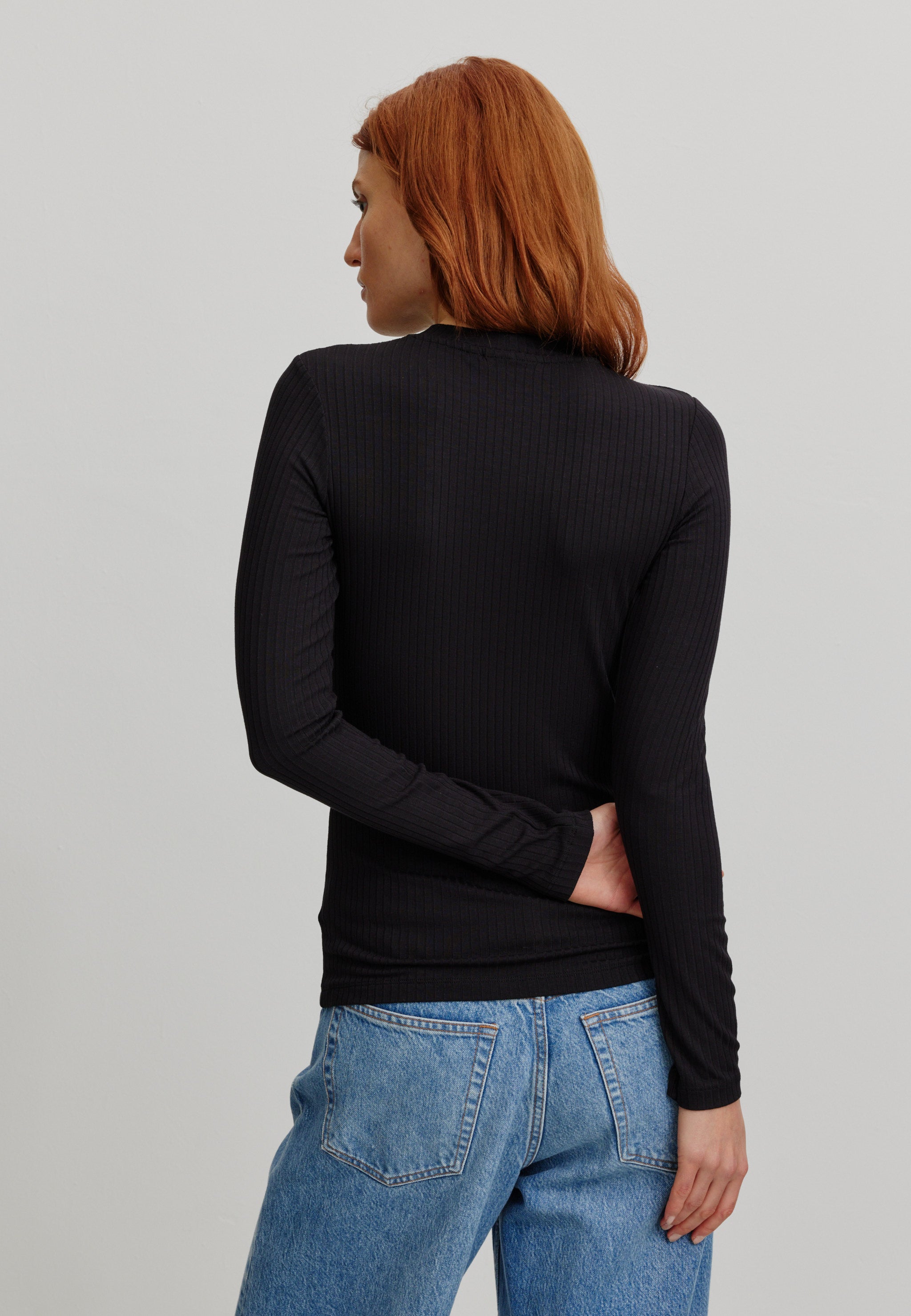 Recolution Stella maglia manica lunga nera viscosa