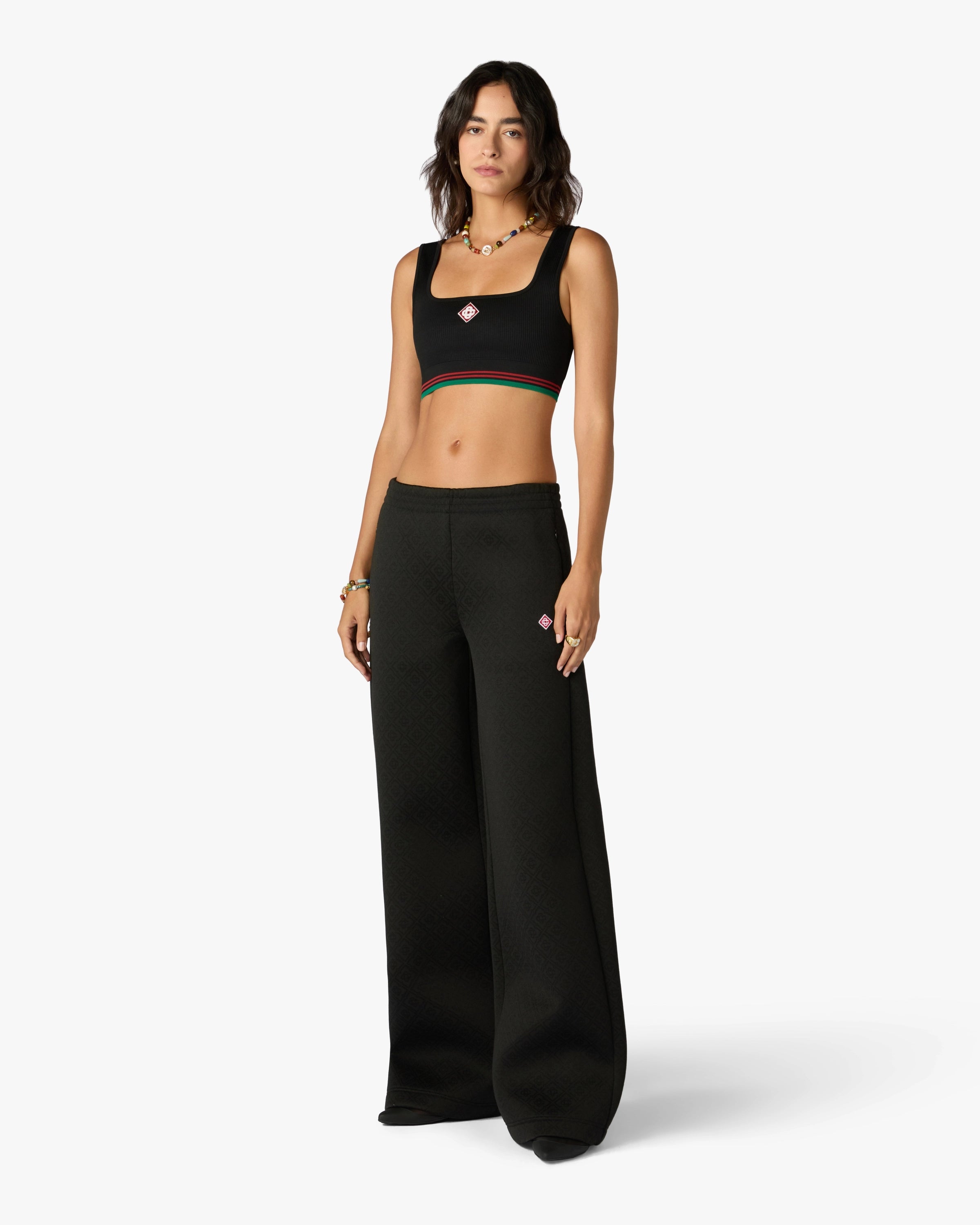Casablanca Black Seamless Bralette nero monogramma O/S