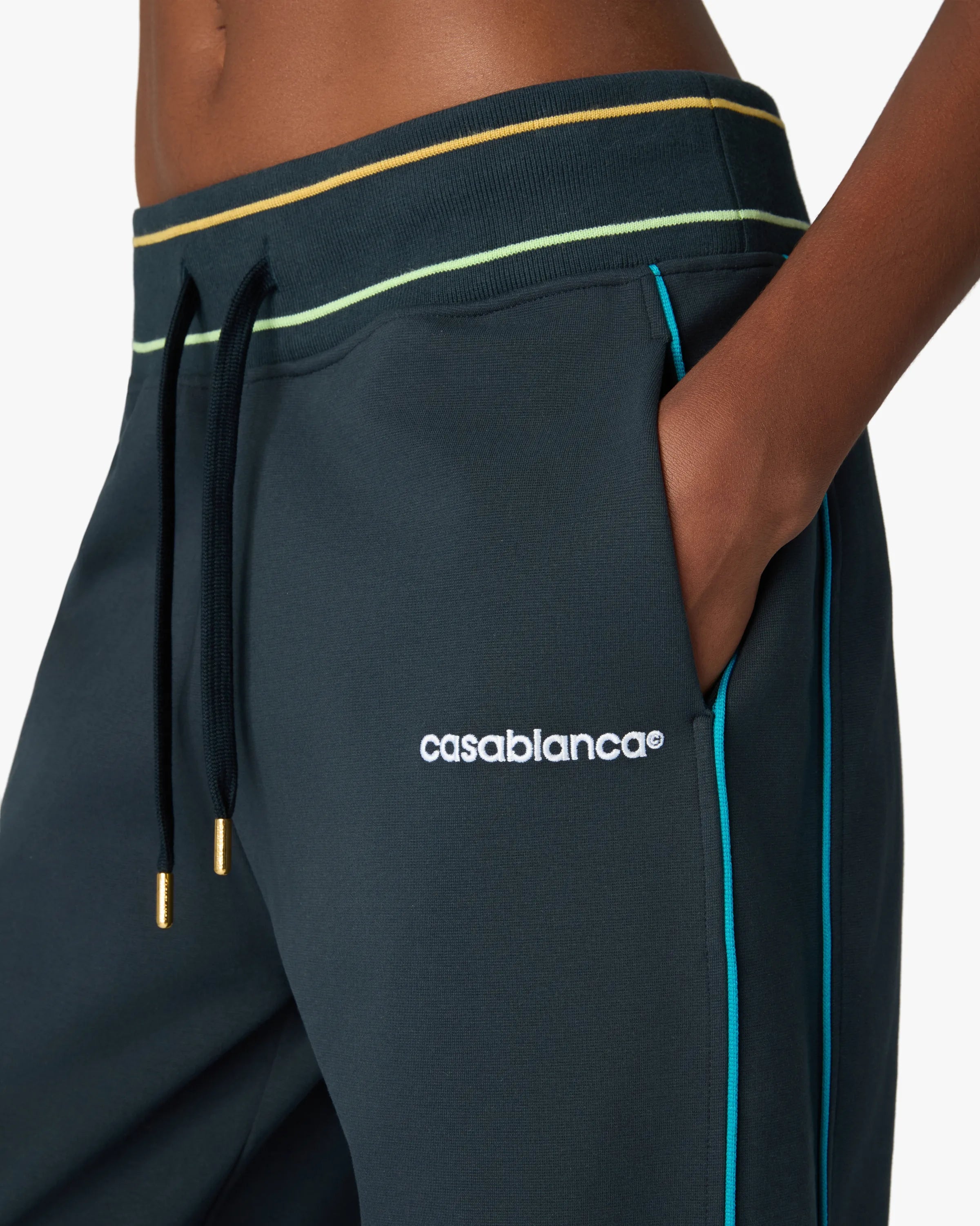 Casablanca Low-Rise Punto jogger punto blu cotone