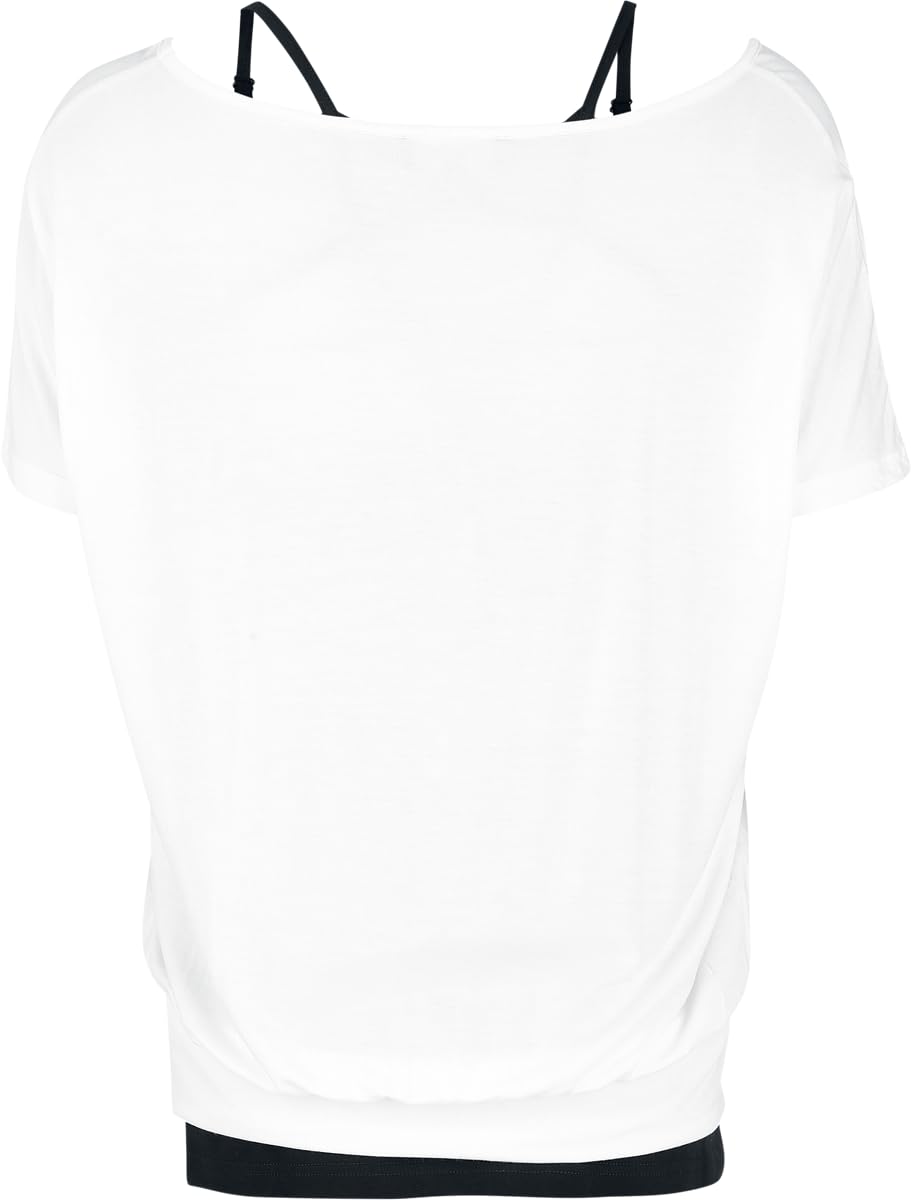 Gothicana by EMP Gatto t-shirt doppio strato bianca e nera