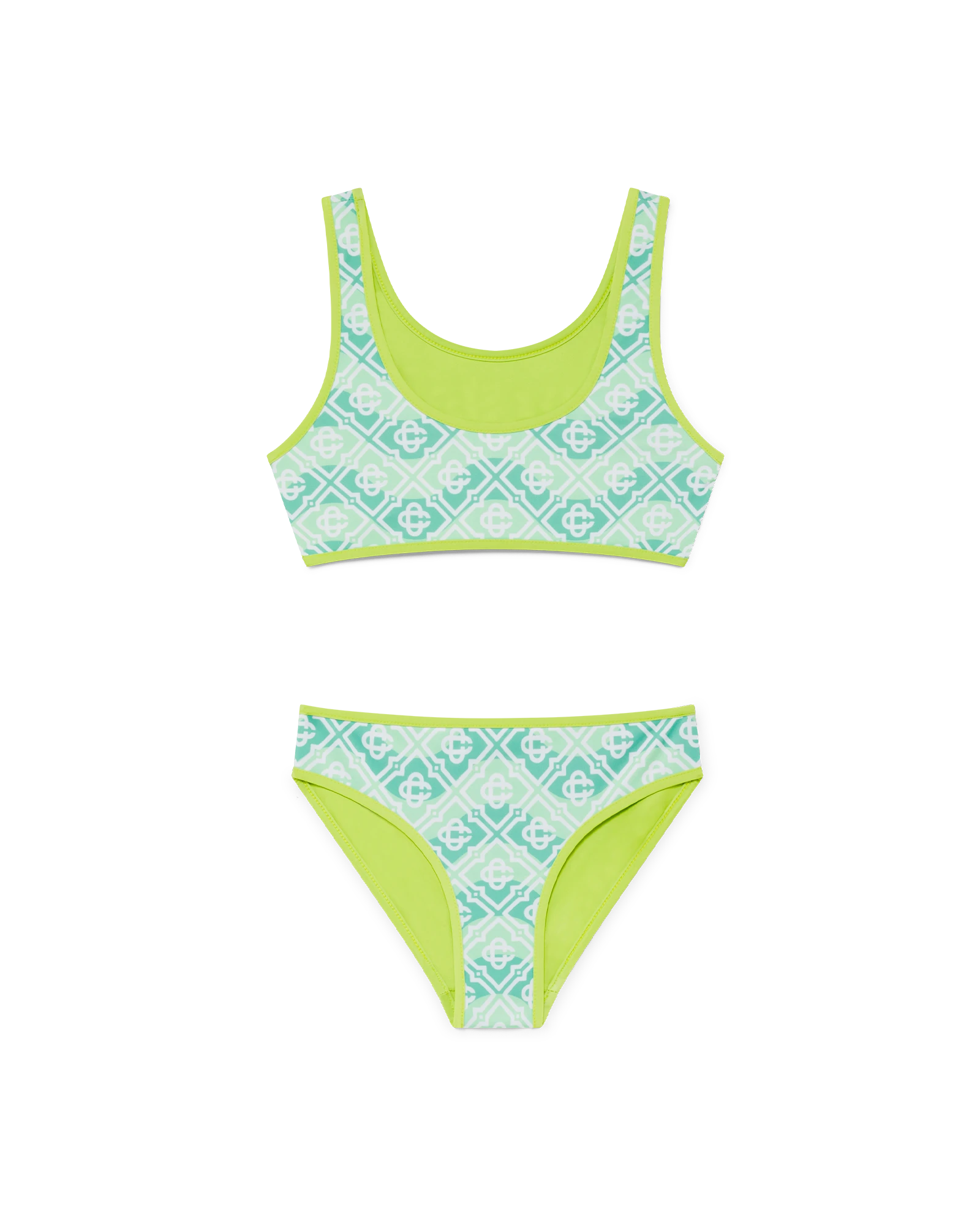 Casablanca Wavy Monogram bikini bimba verde tecnico