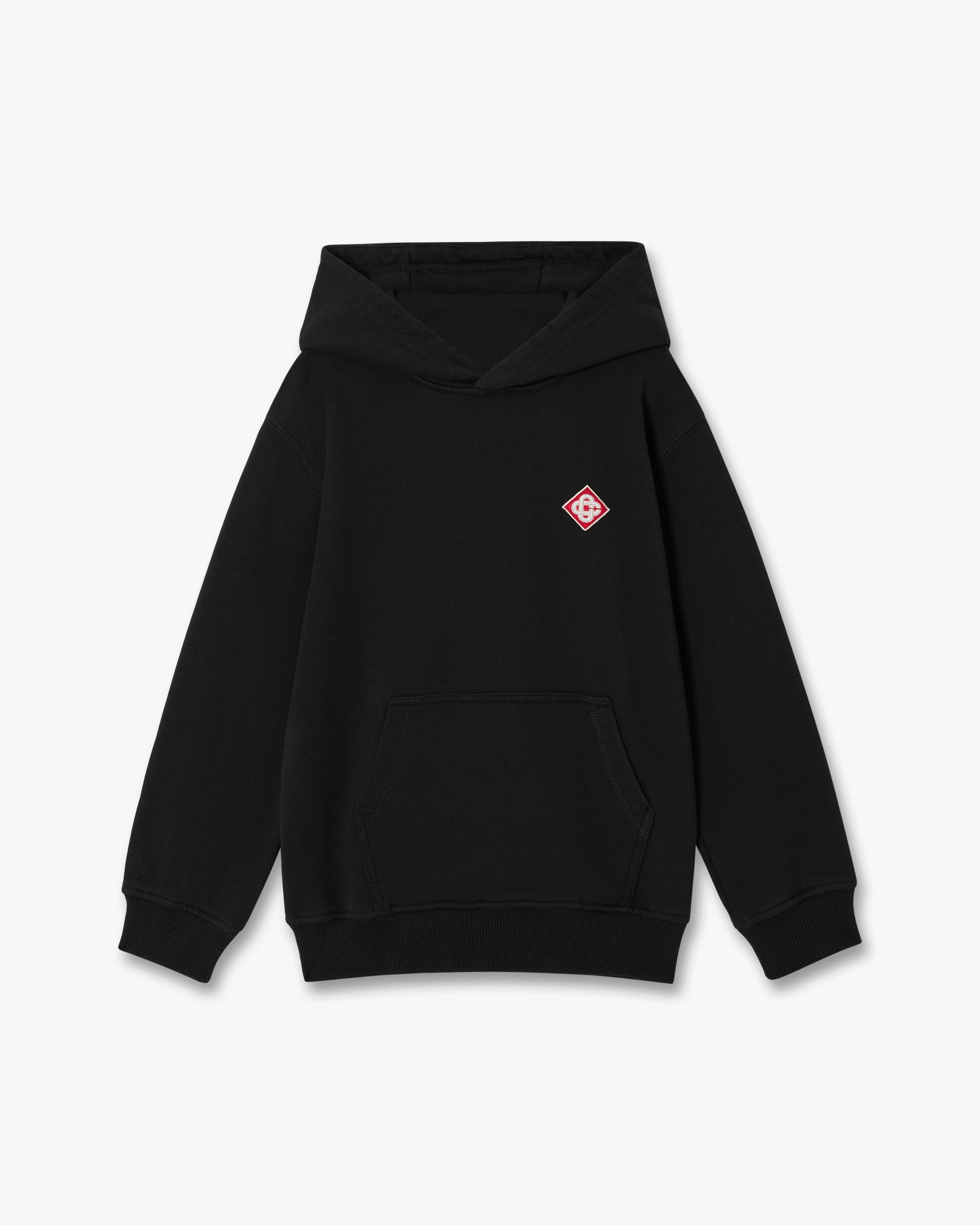 Casablanca Diamond Logo felpa cappuccio nera bambino cotone