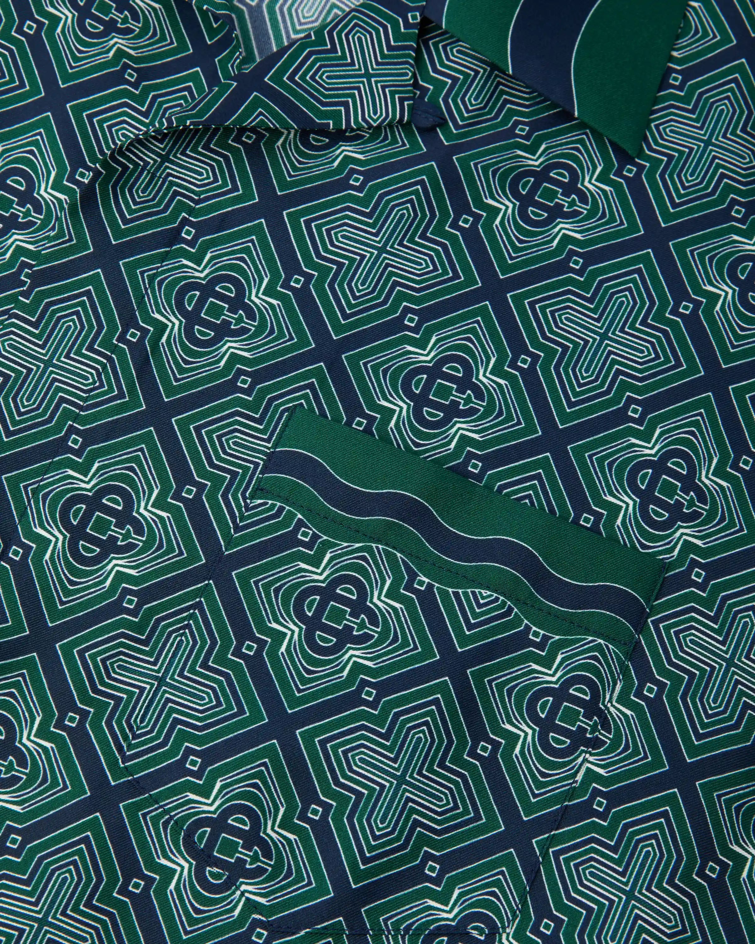 Casablanca Radiating Monogram camicia seta verde