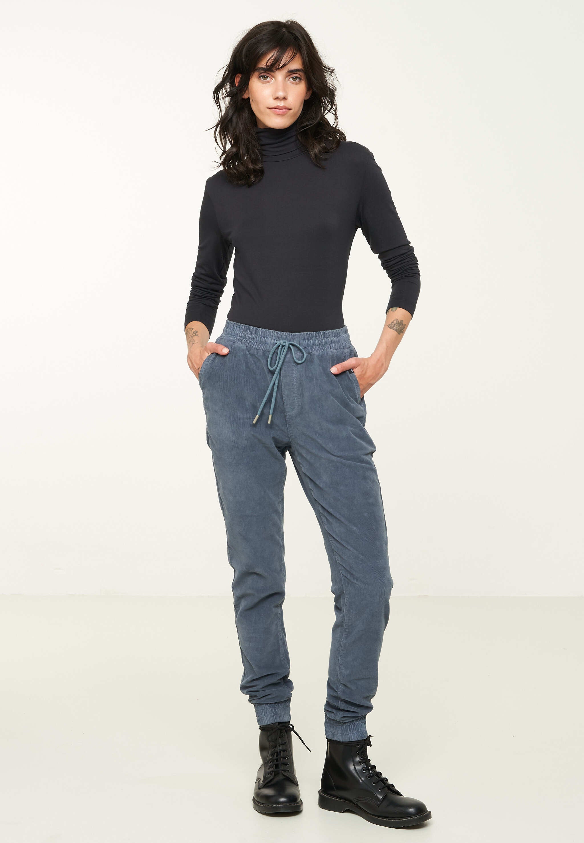 Recolution Chaiturus pantaloni chino blu cotone bio