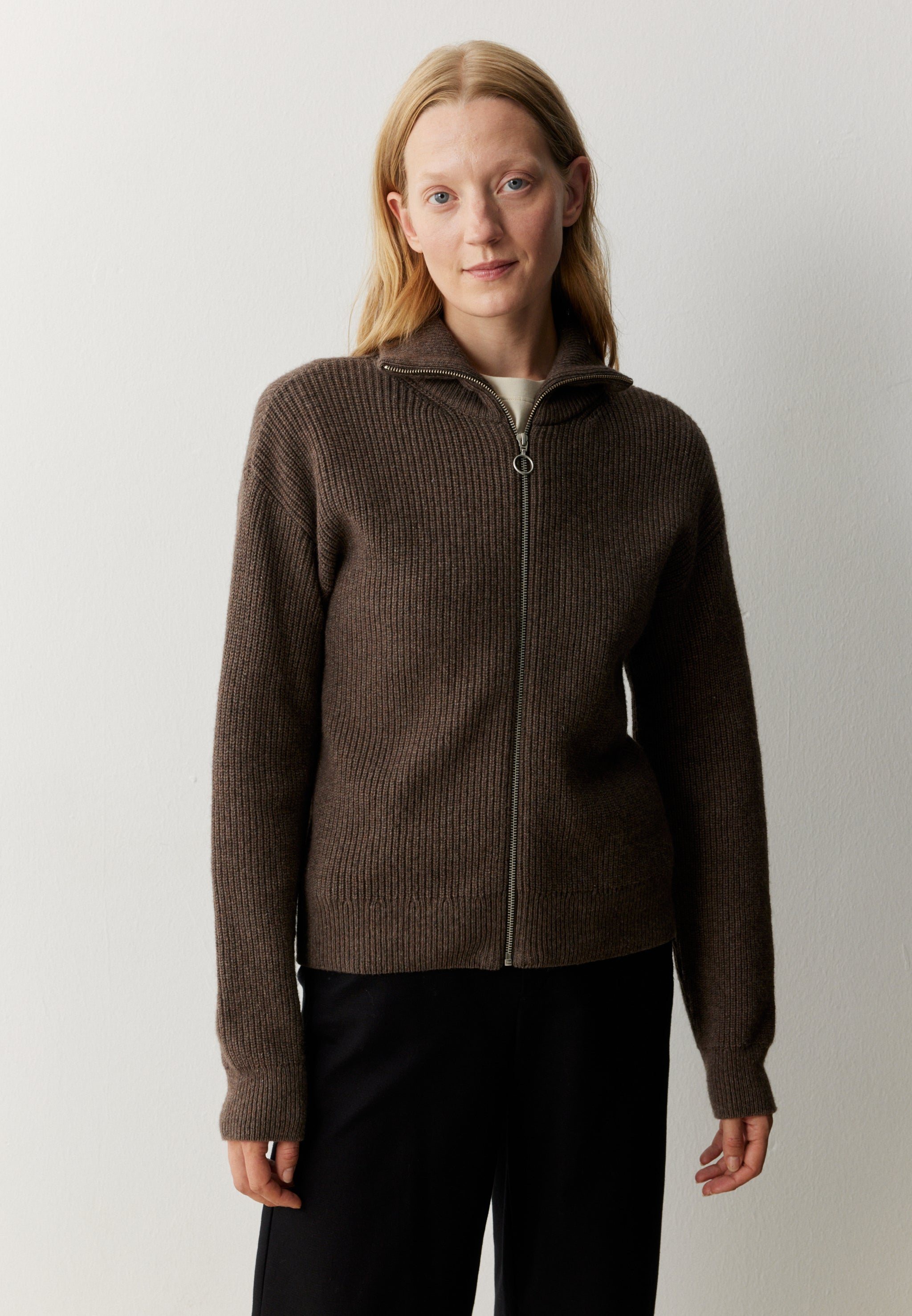 Recolution Tapioca cardigan donna marrone cotone bio