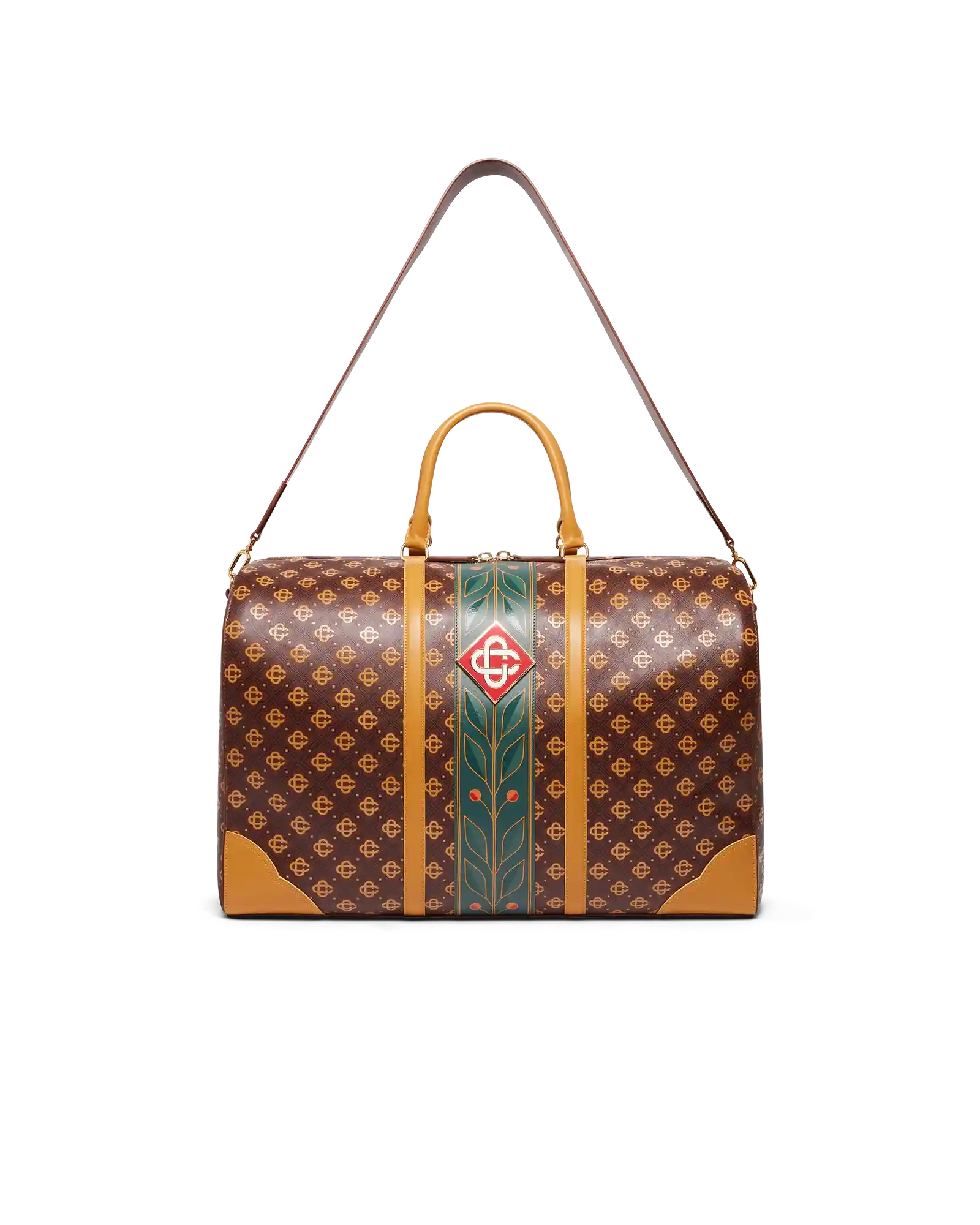 Casablanca Monogram Weekender borsone marrone pelle