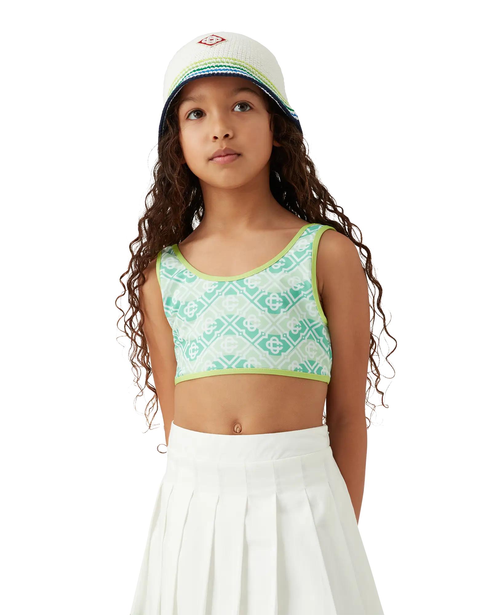Casablanca Wavy Monogram bikini bimba verde tecnico