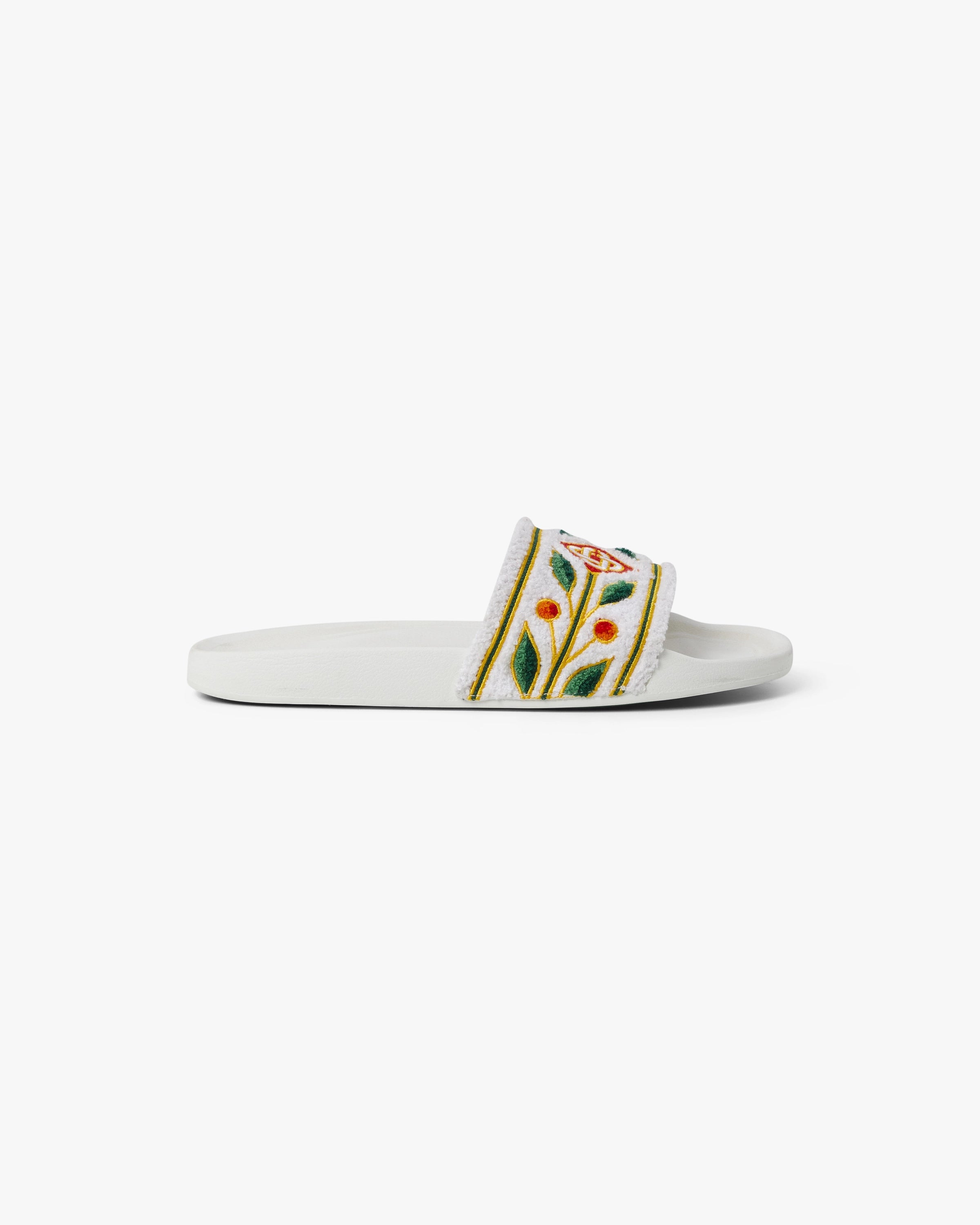 Casablanca Embroidered Terry ciabatte bianche spugna ricamata