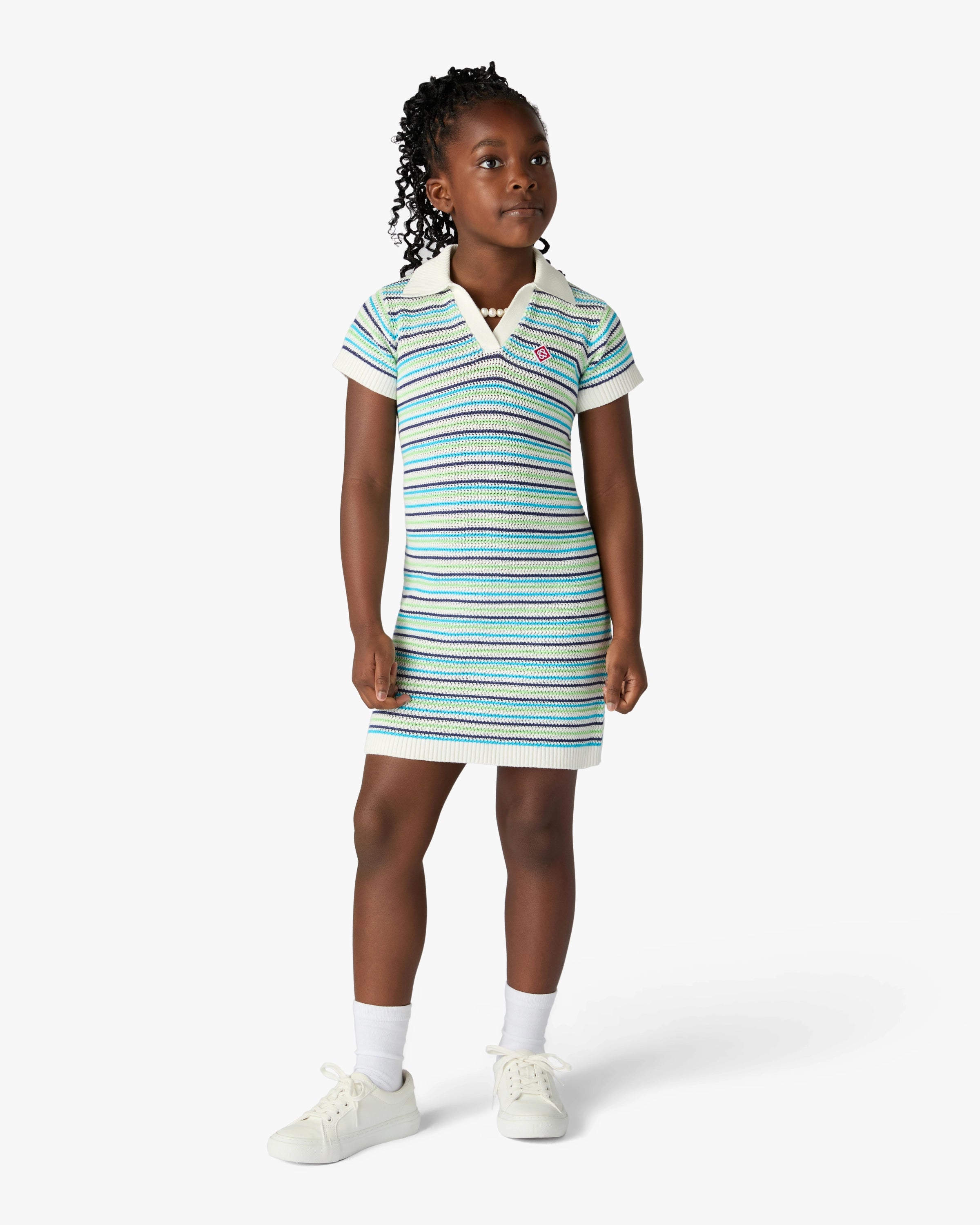 Casablanca Stripe vestito bambina multicolore cotone