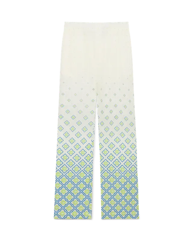 Casablanca Degrade Monogram pantaloni bianchi lino