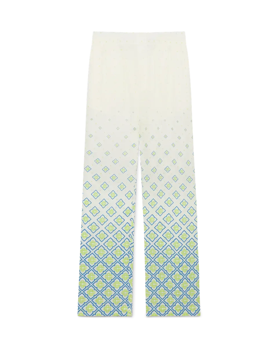 Casablanca Degrade Monogram pantaloni bianchi lino