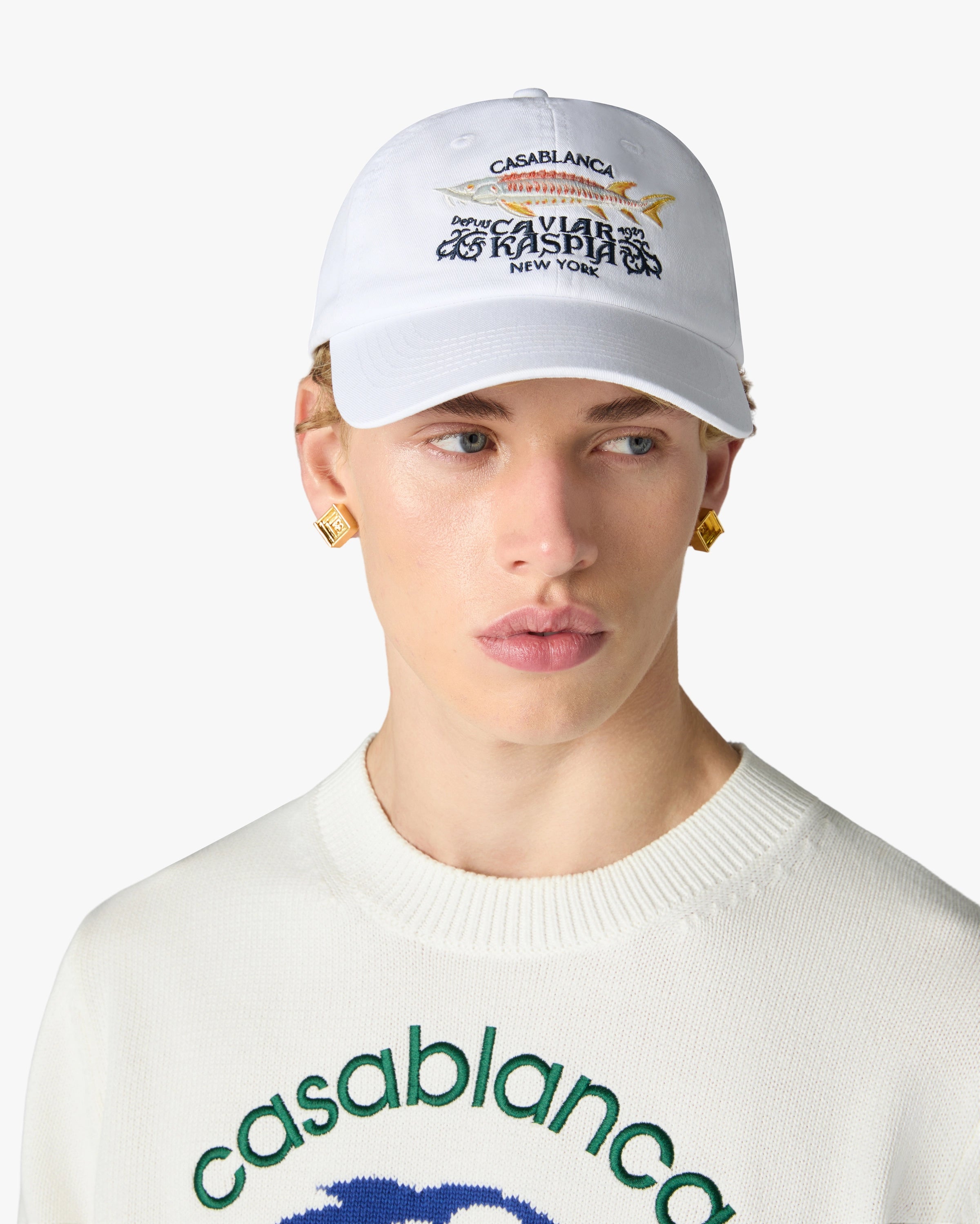 Casablanca Kaspia Cappellino Baseball Bianco Cotone